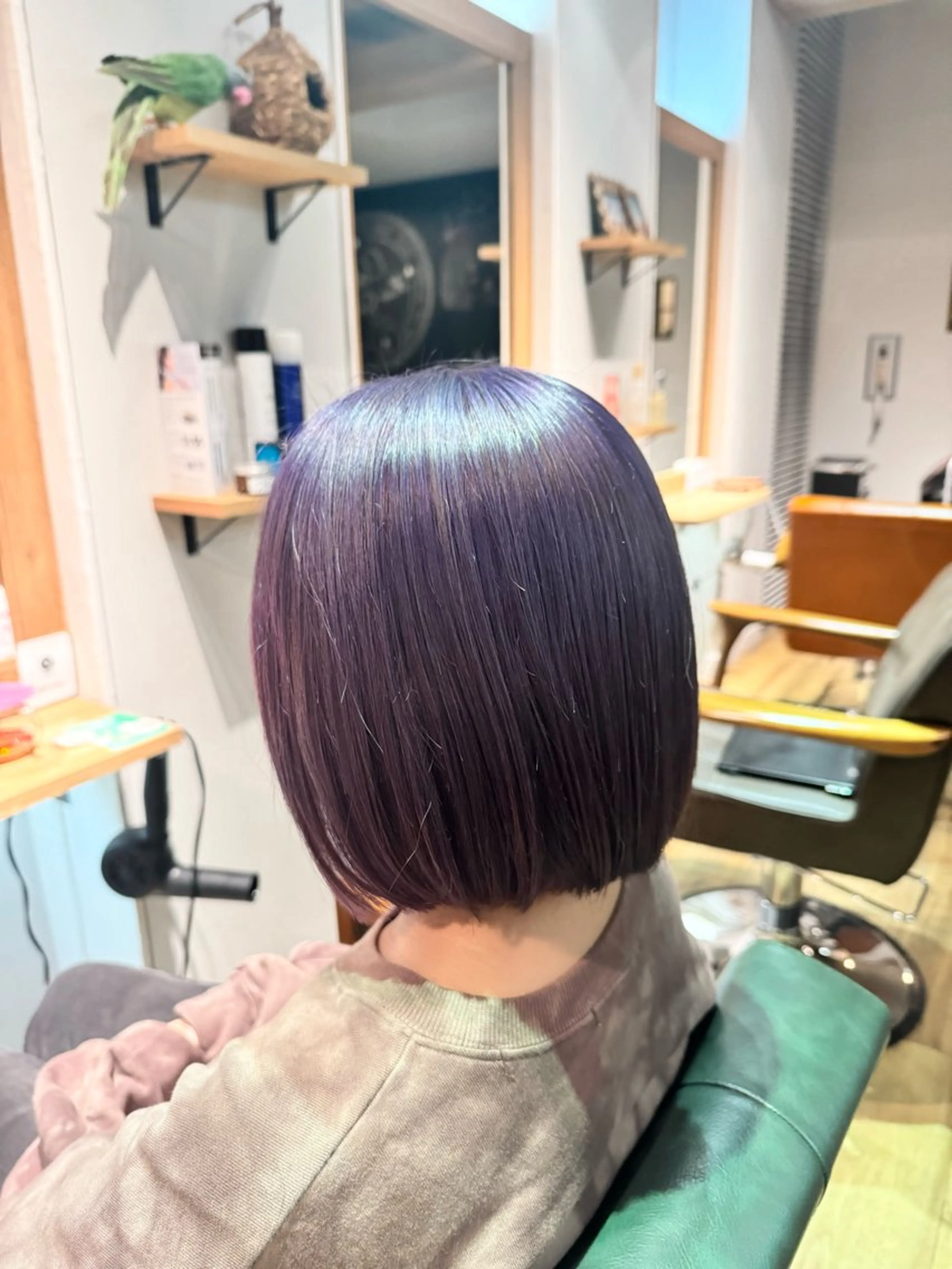 ミディアム カラー ヘアカラー トリートメント ツキダテ ユイのヘアスタイル