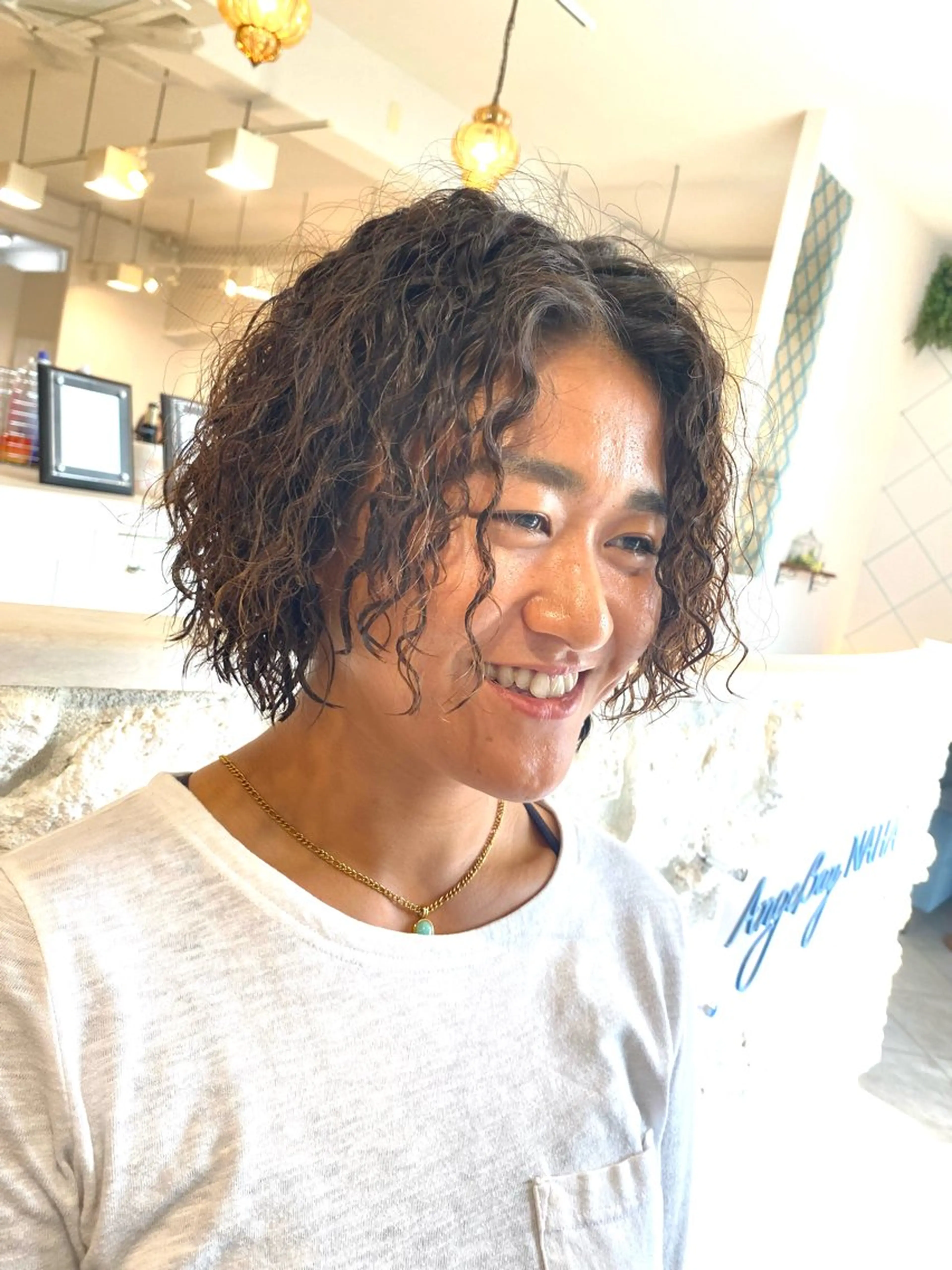 ミディアム パーマ カット パーマ AngeBay.NaHa所属・饒平名 知也のヘアスタイル