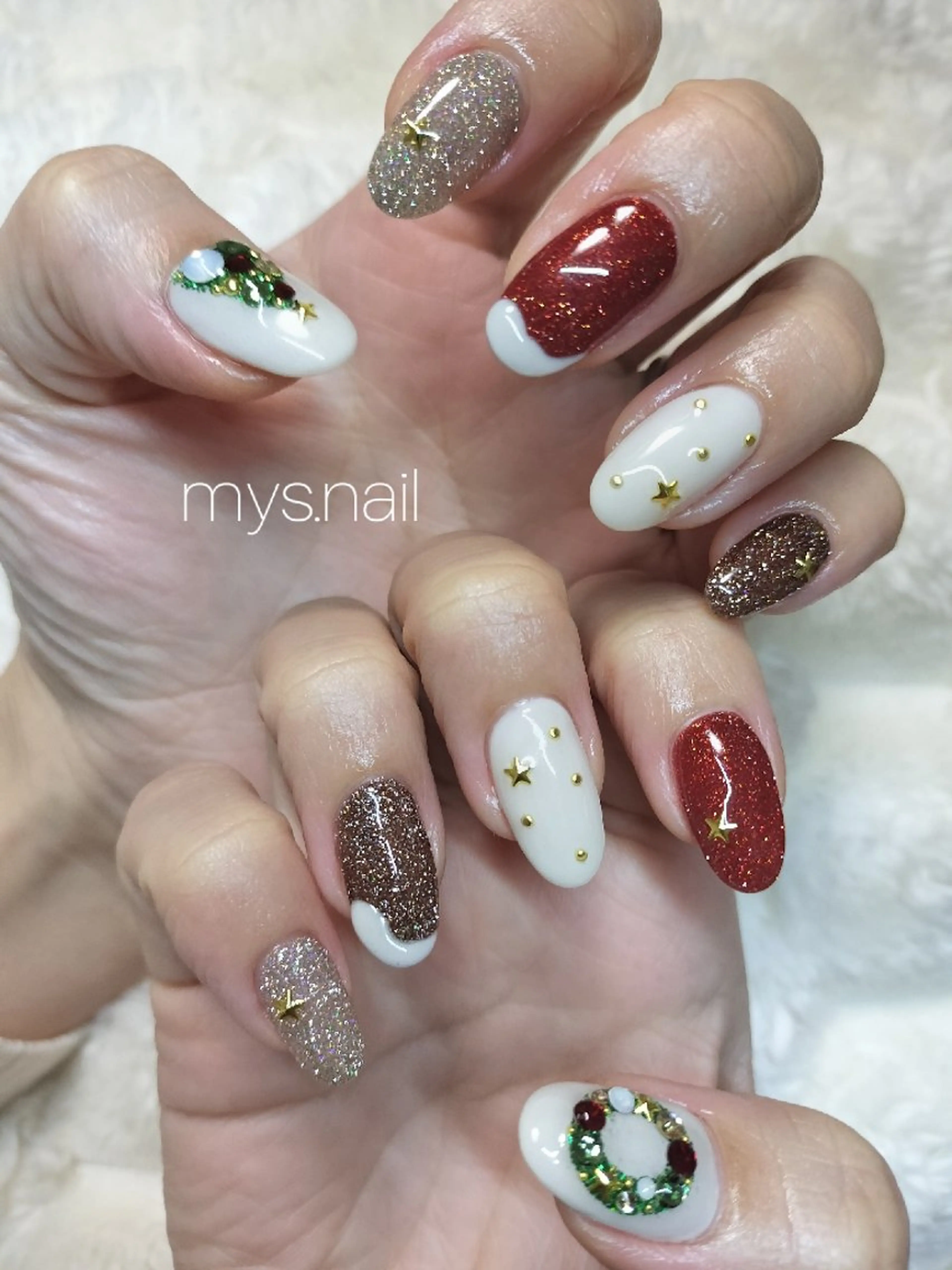 ネイル 冬ネイル クリスマス ハンドネイル mai maiのネイルデザイン
