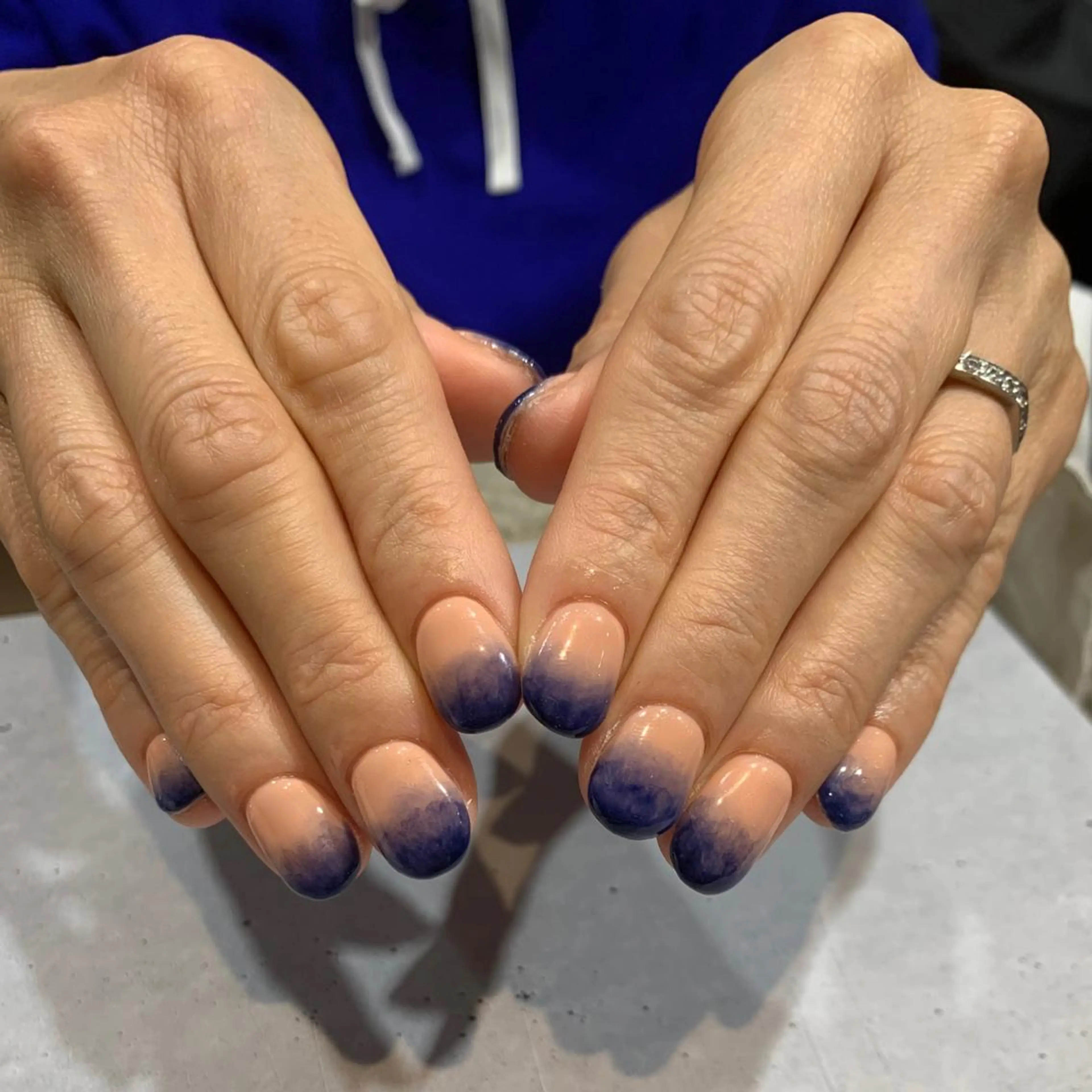 ネイル ブルー ハンドネイル nailist Chisakiのネイルデザイン