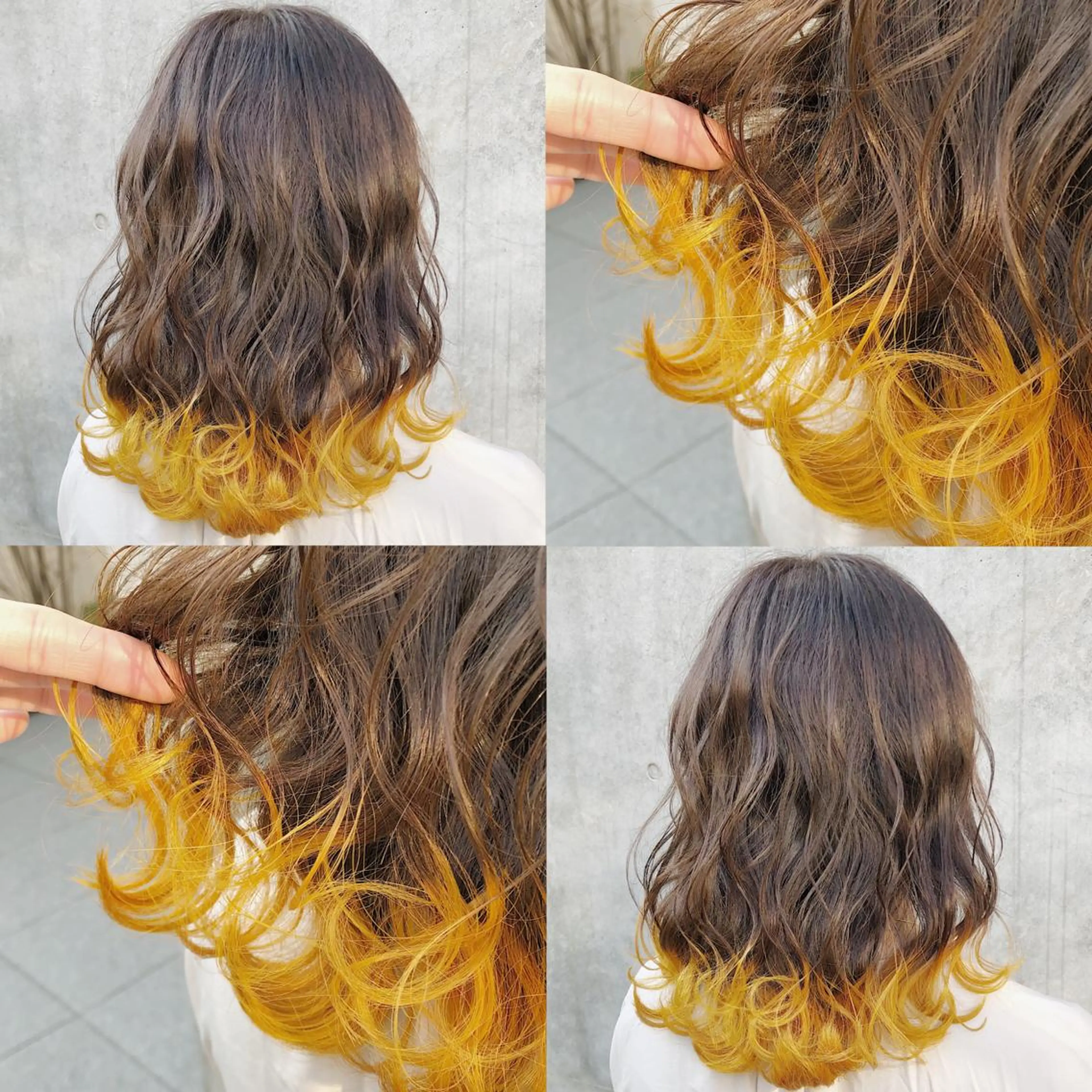 ロング カラー ヘアアレンジ メンズ キッズ イエローカラー ヘアカラー トリートメント ヘアセット 💟Chloe原宿店 🩶ハイトーンのヘアスタイル