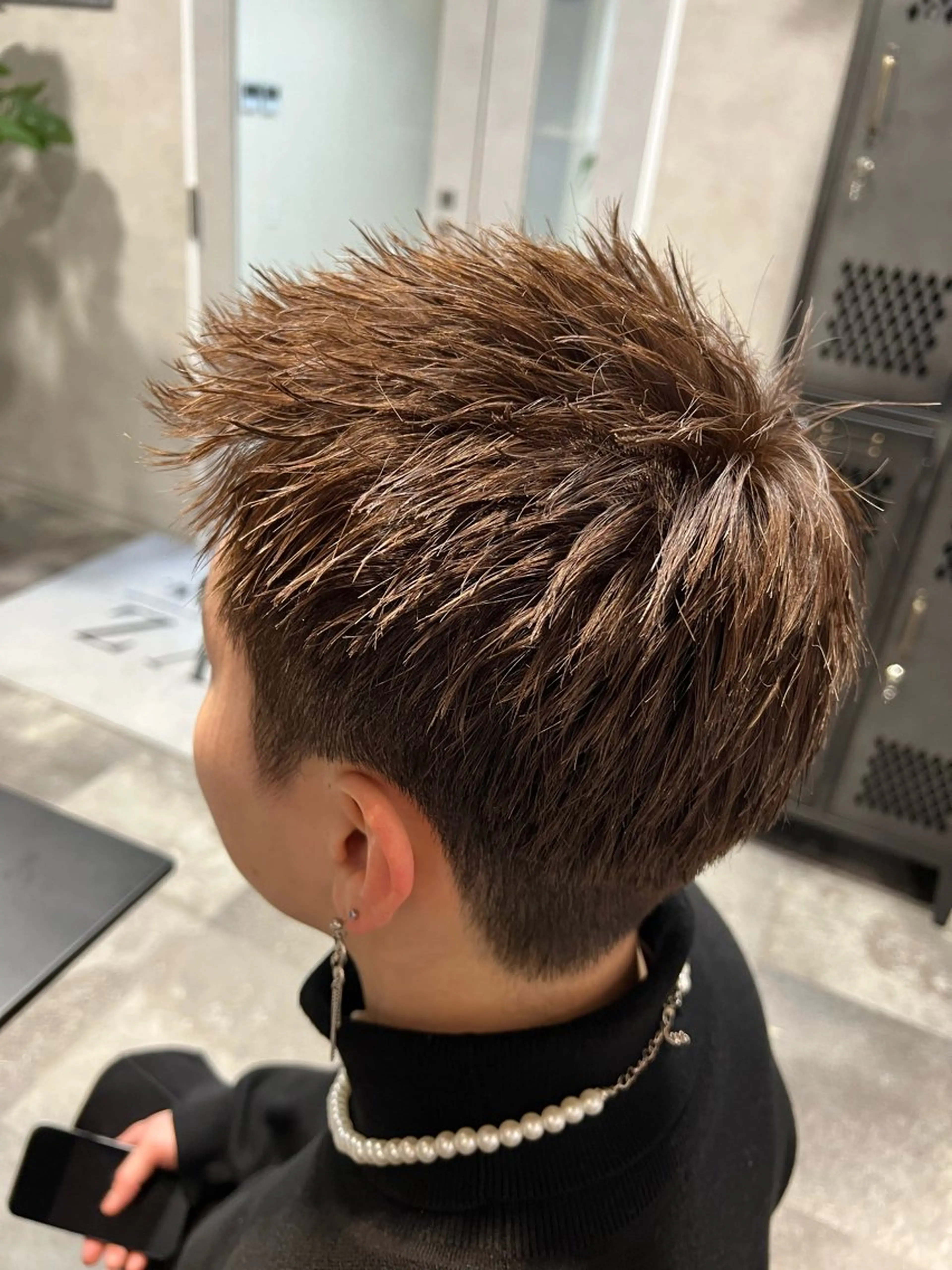ショート カラー パーマ ヘアアレンジ メンズ ブラウンカラー メンズ特化/カラー/ パーマ/ケイシンのヘアスタイル