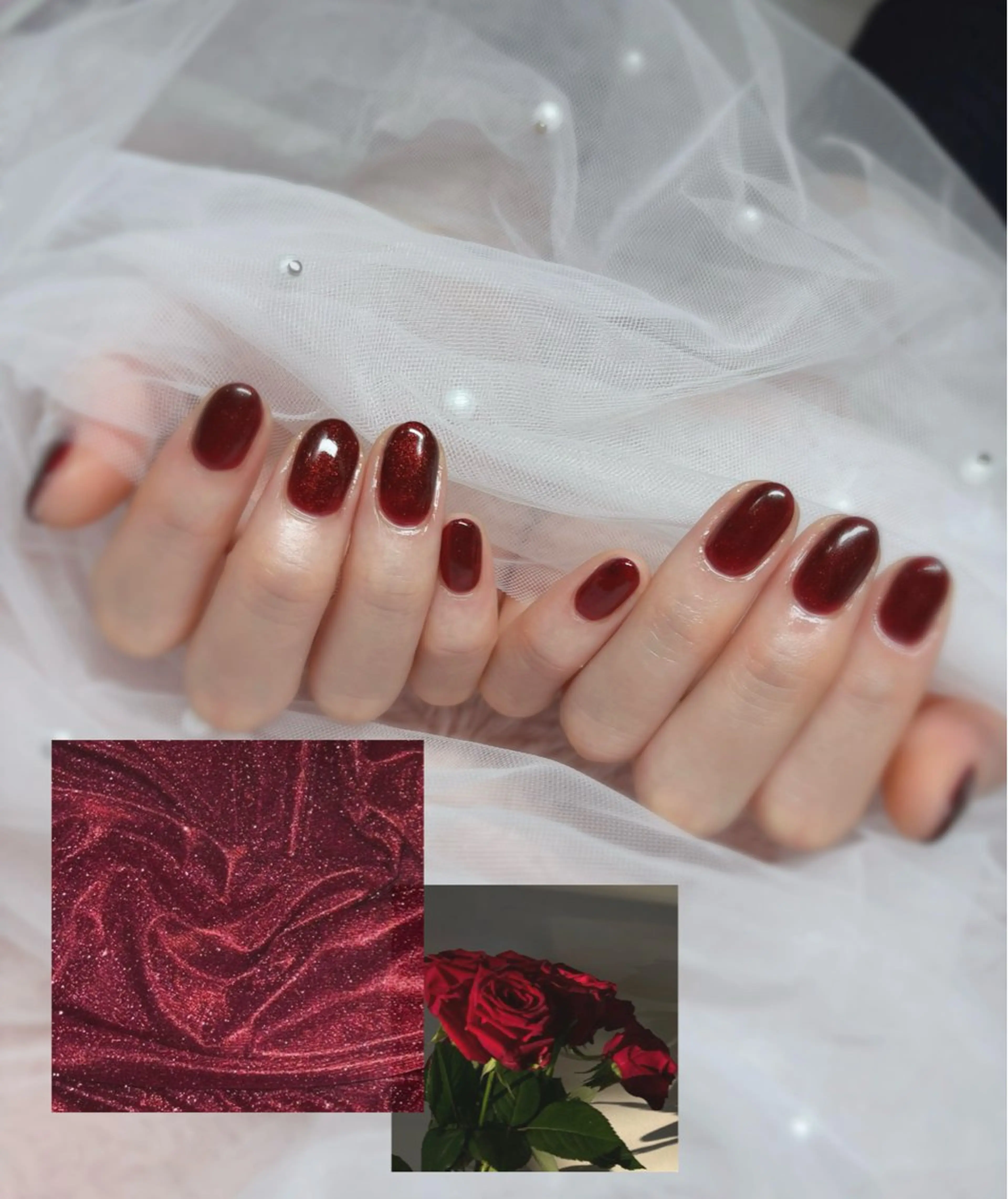 ネイル ボルドー マグネットネイル ハンドネイル Nail Salon RiLion所属・果穂🎀 RiLionのネイルデザイン