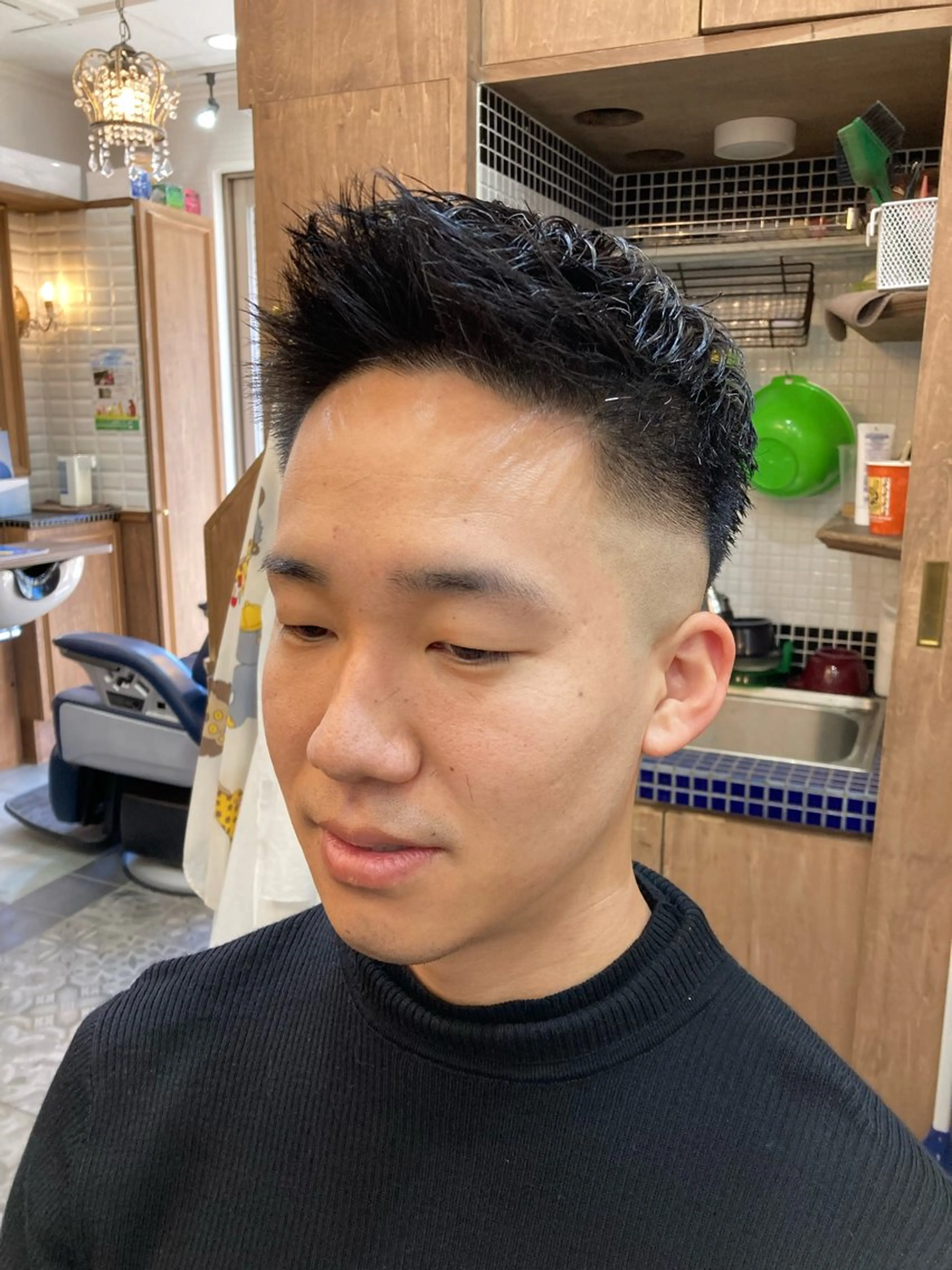 ショート メンズ フェードカット スキンフェード カット トリートメント ルピナス中田店長 山口大地のヘアスタイル