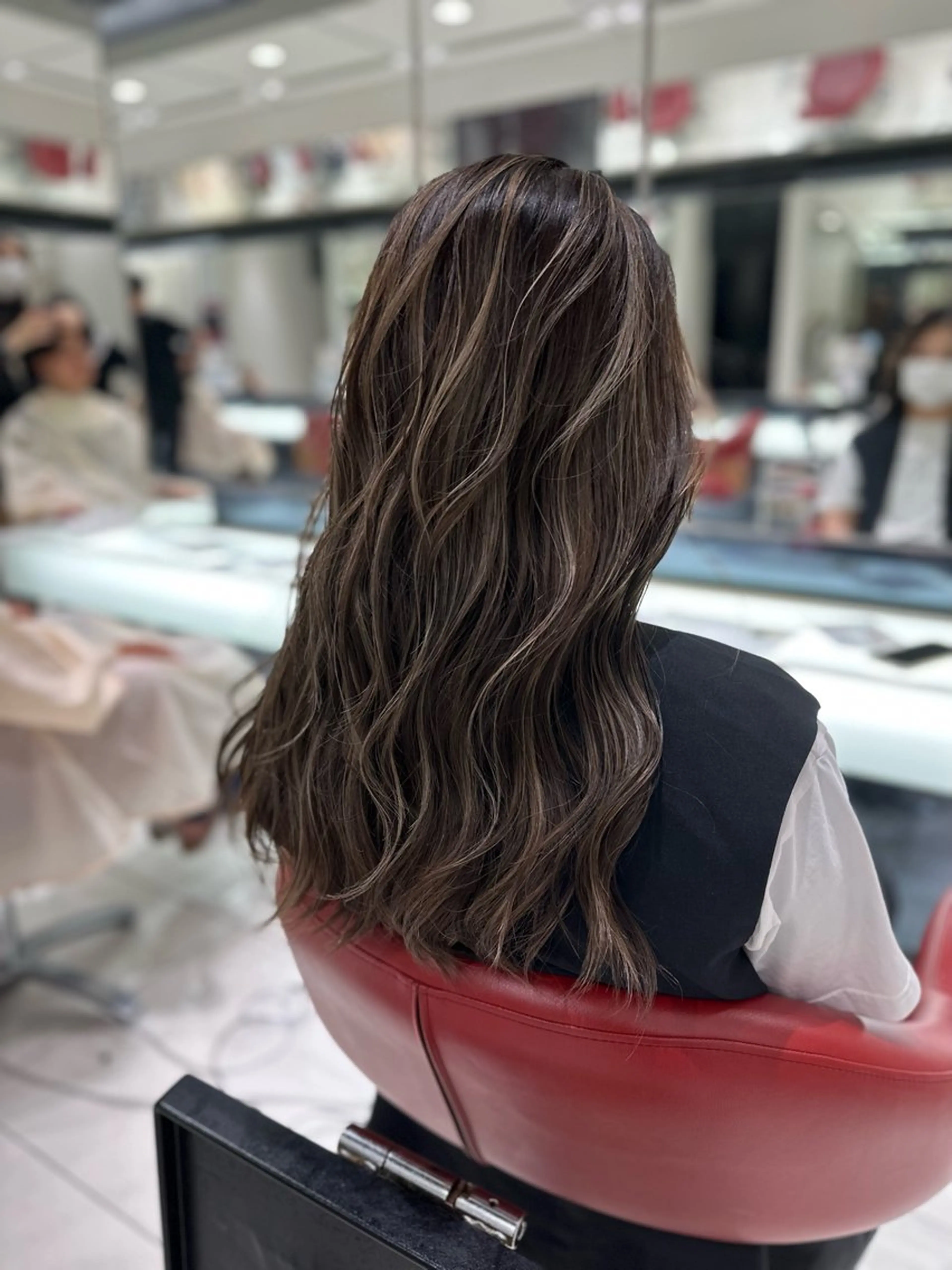 ロング カラー ハイライトカラー ハイライト カット ヘアカラー 阪本祥樹/ハイライト /バレイヤージュのヘアスタイル