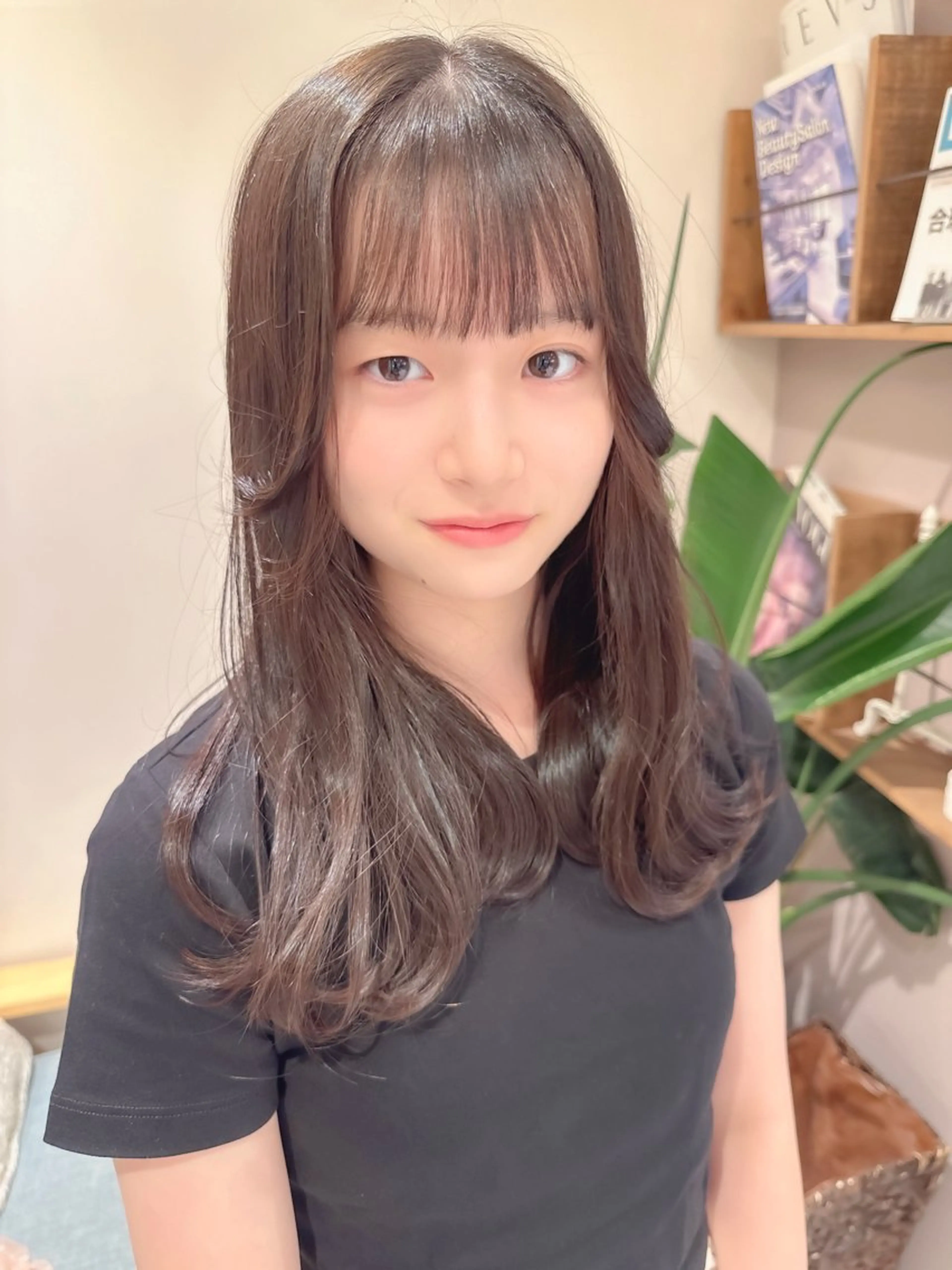 セミロング カラー カット ヘアカラー トリートメント ボブ韓国風レイヤー 錦糸町/畠中ケントのヘアスタイル