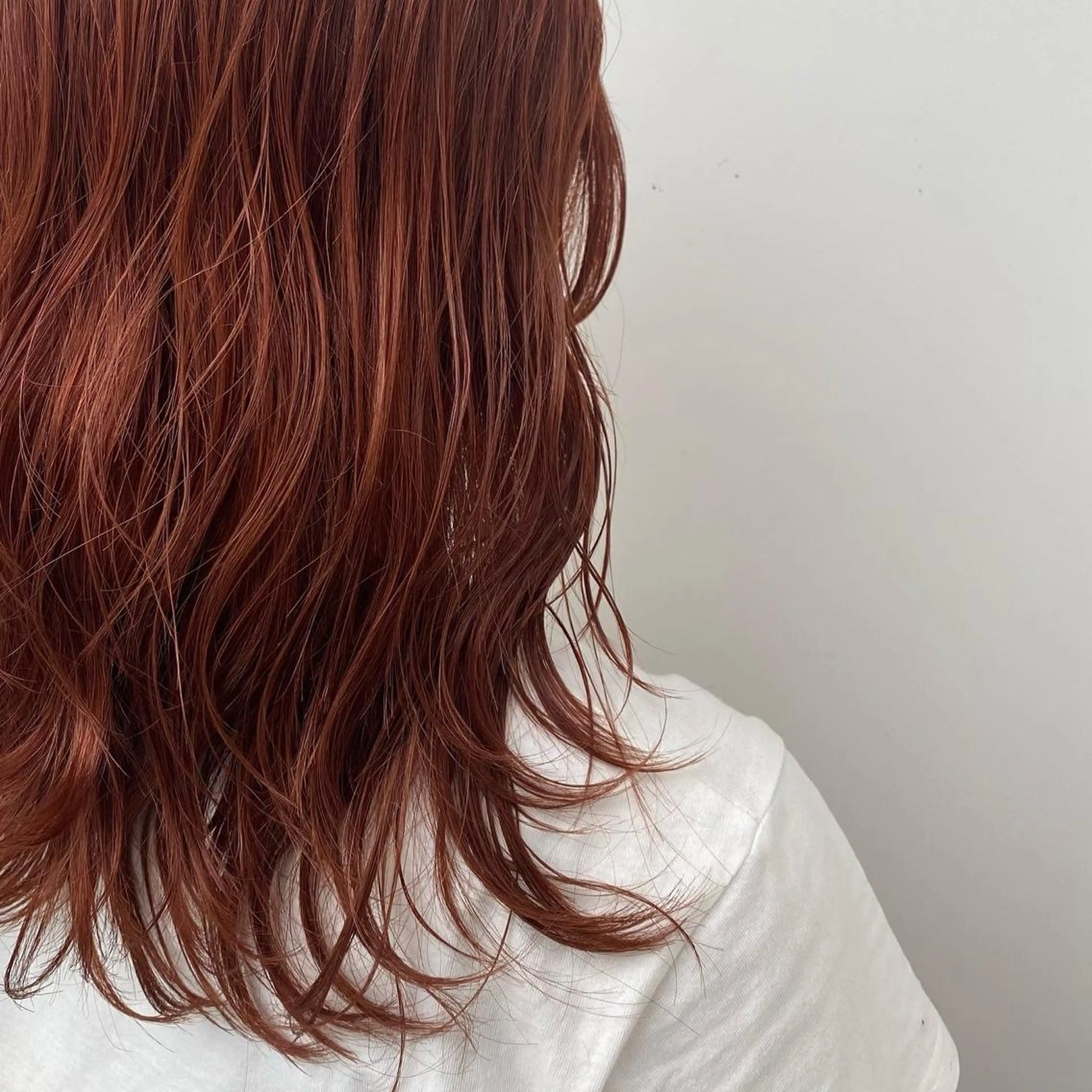 ロング カラー カシス オレンジ カット ヘアカラー あやめ【顔まわり/レ イヤー/柔らかカラ】のヘアスタイル