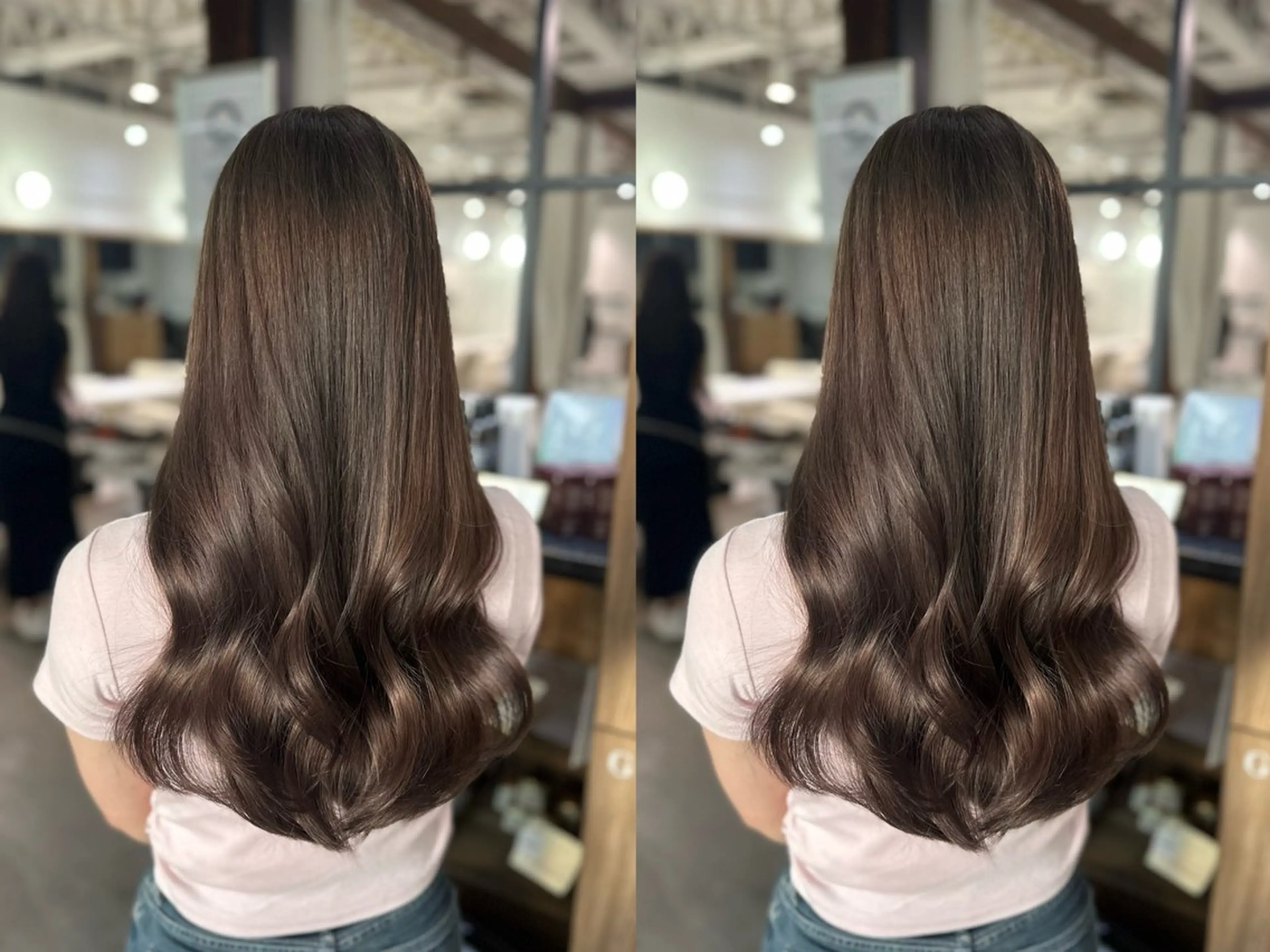 ロング カット ヘアカラー 韓国ヘア透明感カラー / マイカ🍒のヘアスタイル