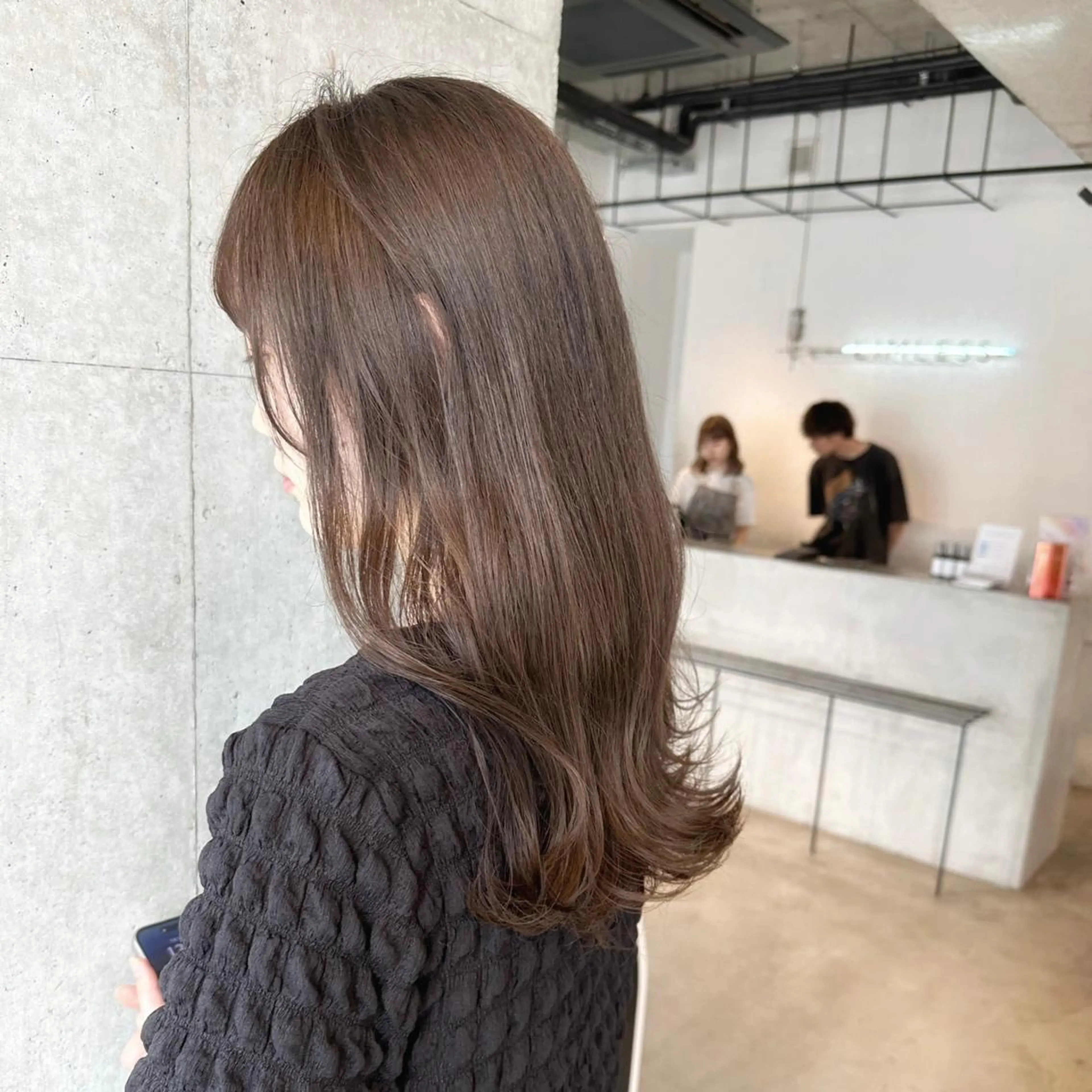 セミロング ヘアアレンジ パーマ カラー カット ヘアカラー トリートメント ベージュカラー🌿 新潟駅/青木結月のヘアスタイル