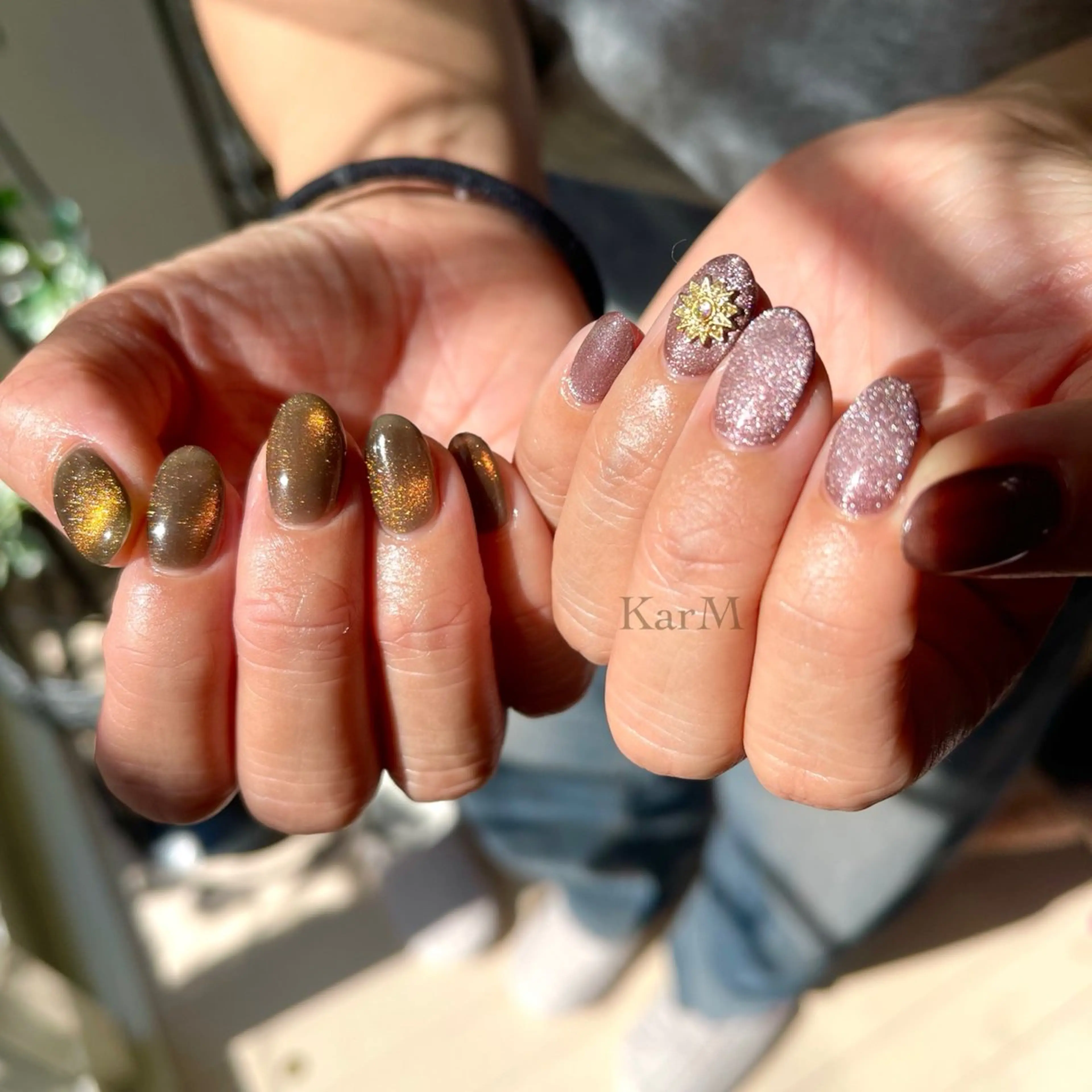 ネイル オーロラネイル チークネイル フラッシュネイル フレンチネイル グラデーション ハンドネイル ogino karinのネイルデザイン