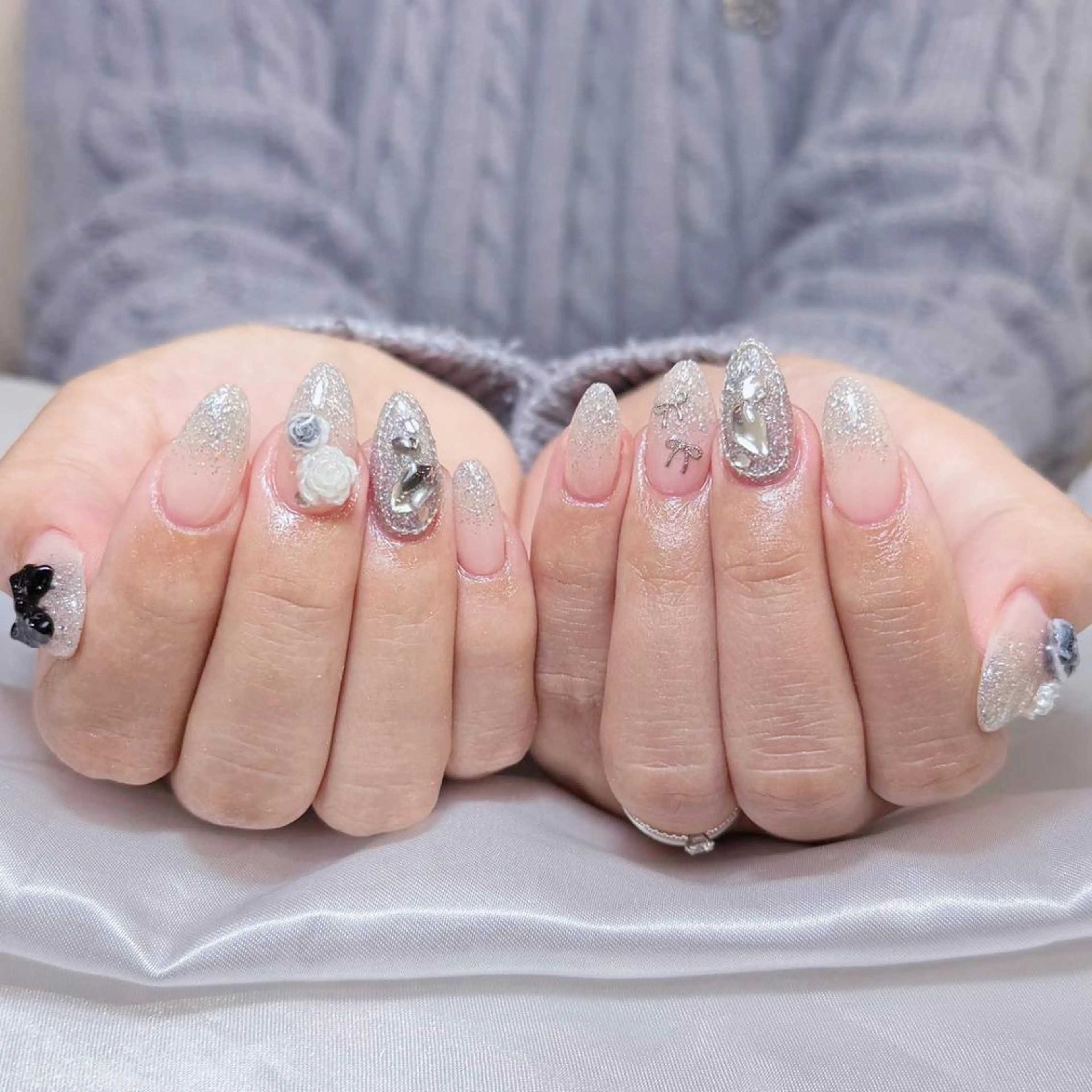 ネイル アートネイル オーロラネイル ガーリー キラキラネイル 韓国ネイル Diamond NAIL✨のネイルデザイン