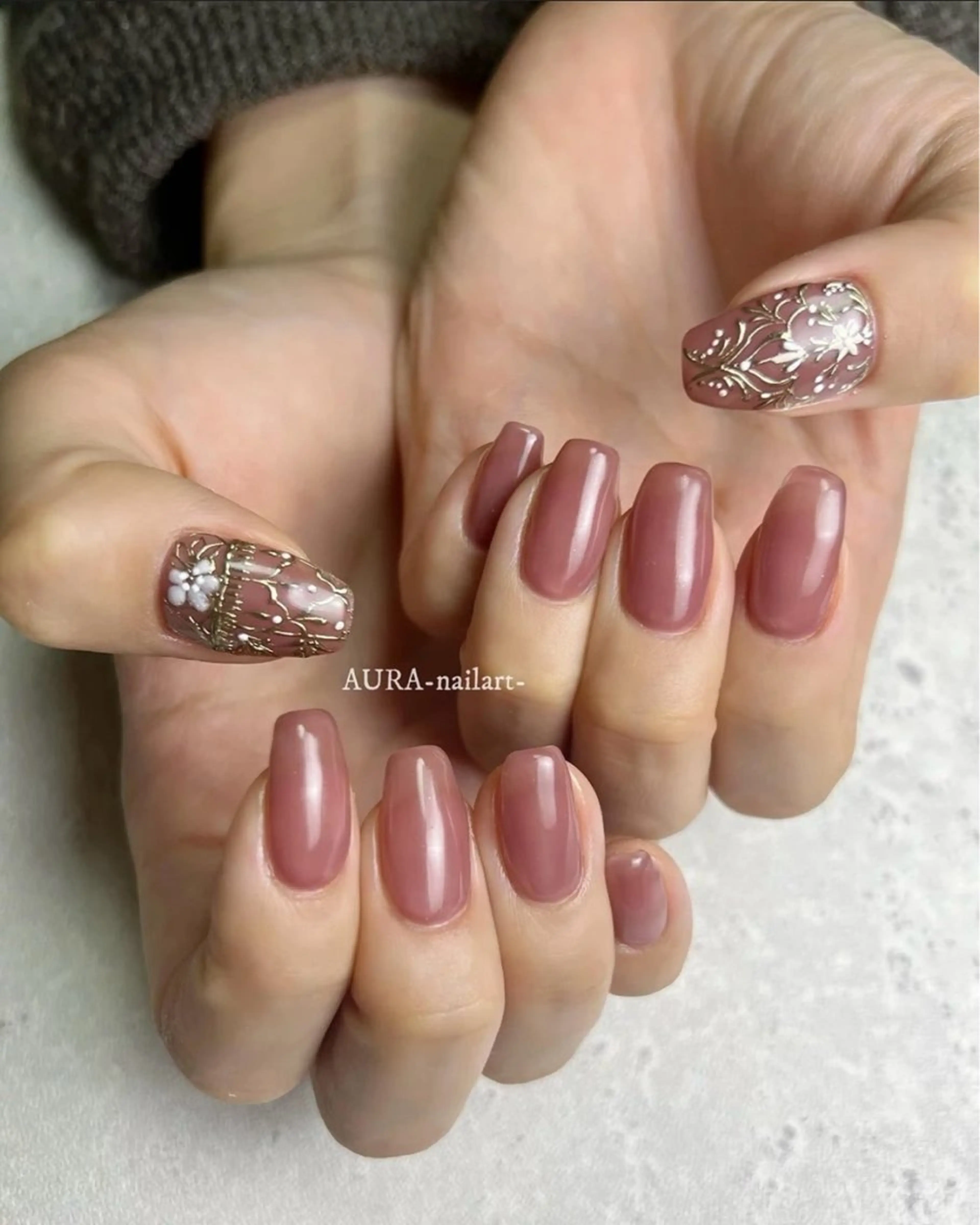 ネイル ハンドネイル フットネイル AURA nailartのネイルデザイン