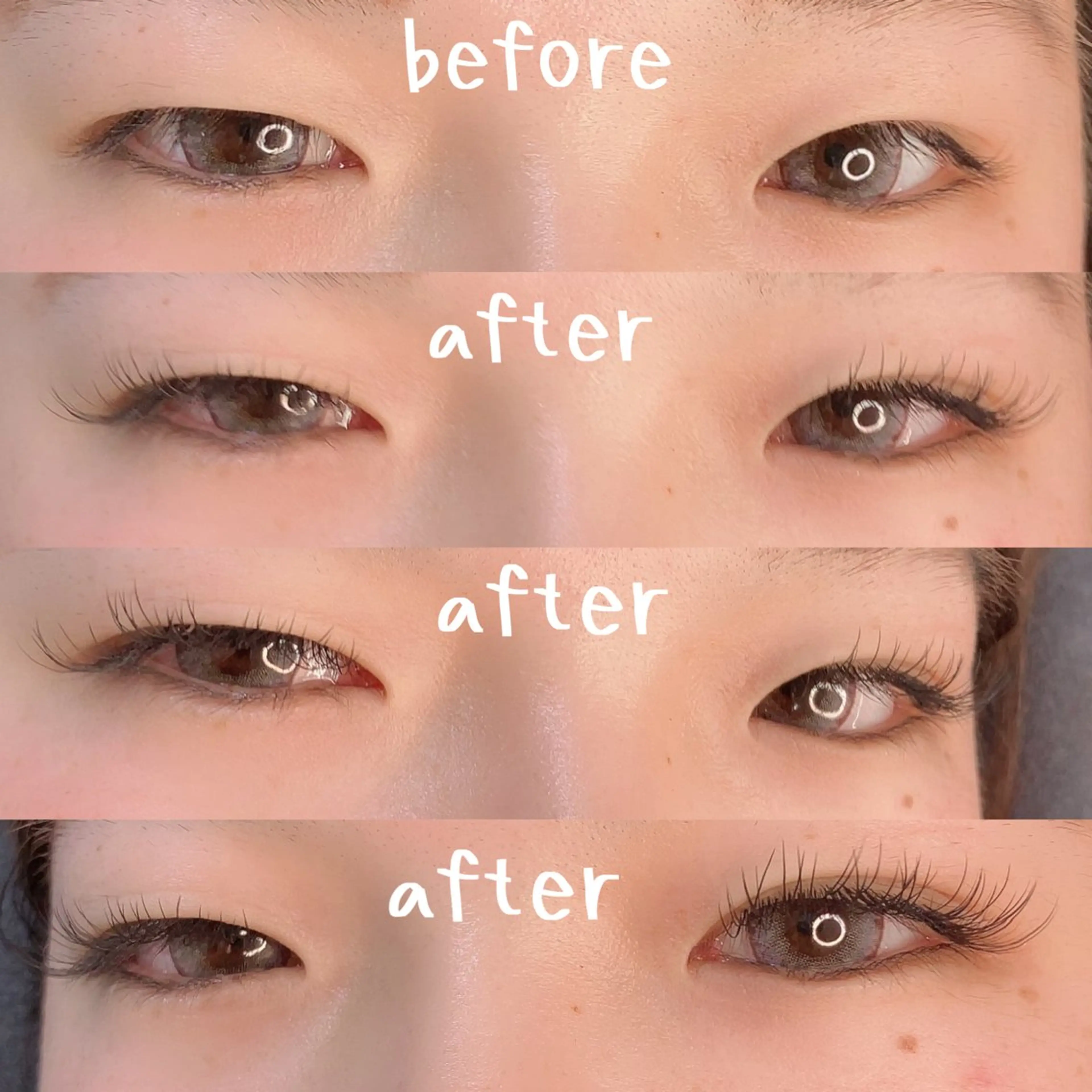 マツエク・マツパ フラットラッシュ 目尻長め linda lashesのマツエク・マツパデザイン