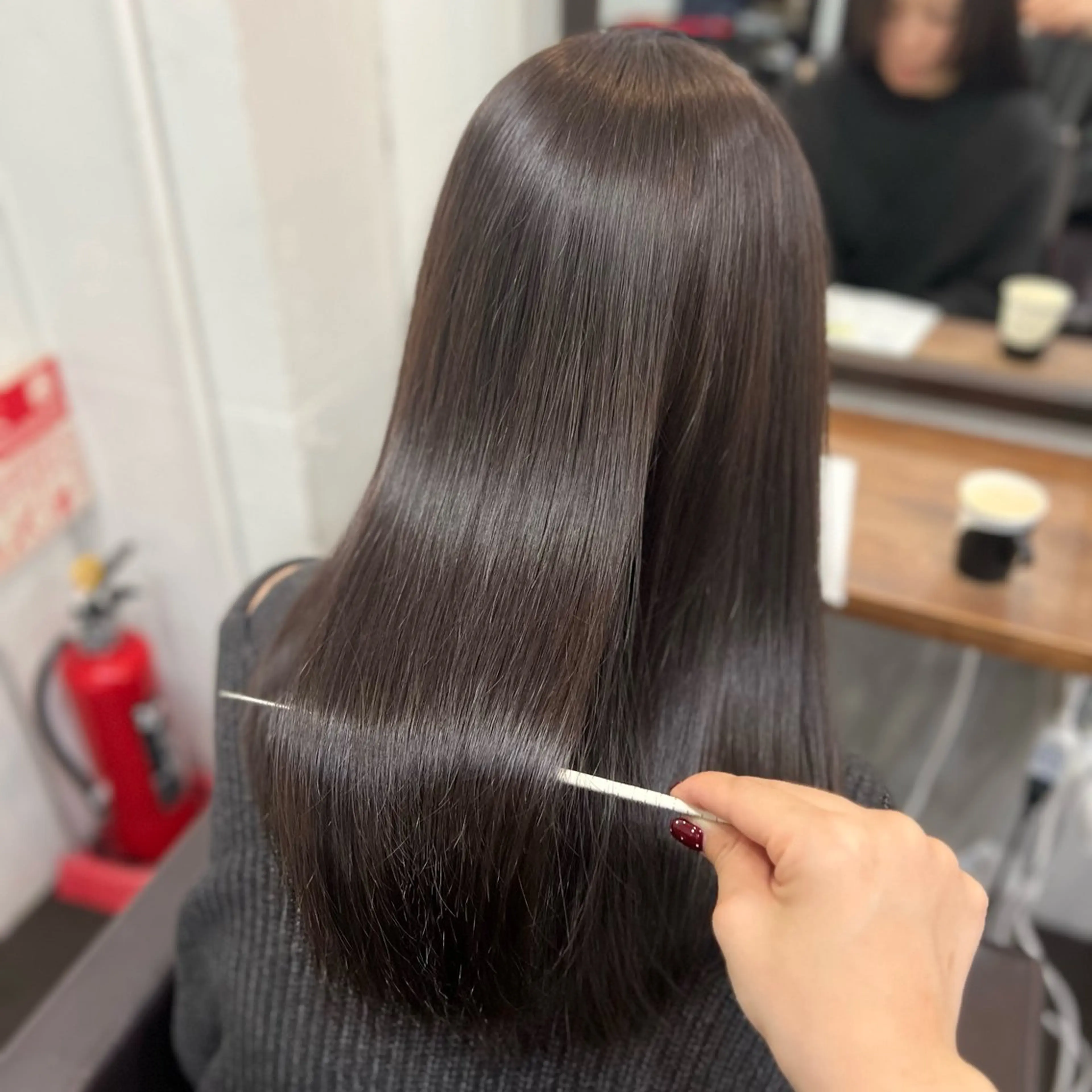 セミロング カラー グレージュ 髪質改善 トリートメント 🌼名駅/透明感 髪質改善/はるな🌼のヘアスタイル