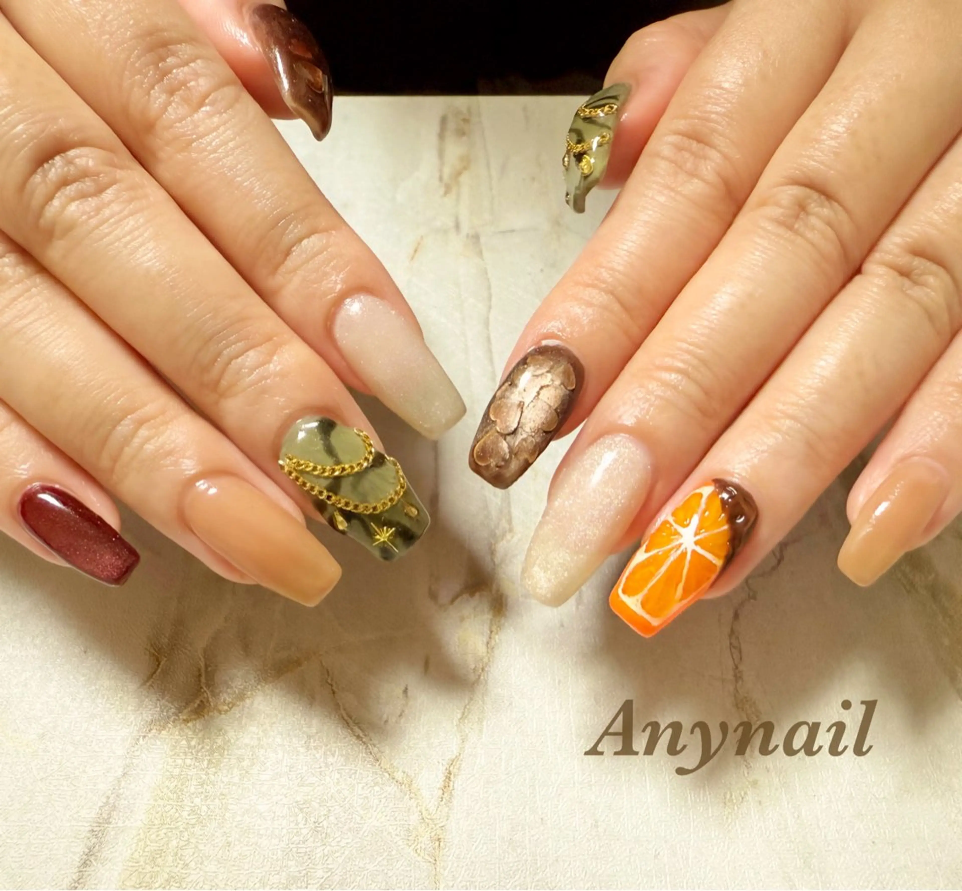 ネイル ブルー ハート ホログラムネイル マグネットネイル 岩澤 恵子のネイルデザイン