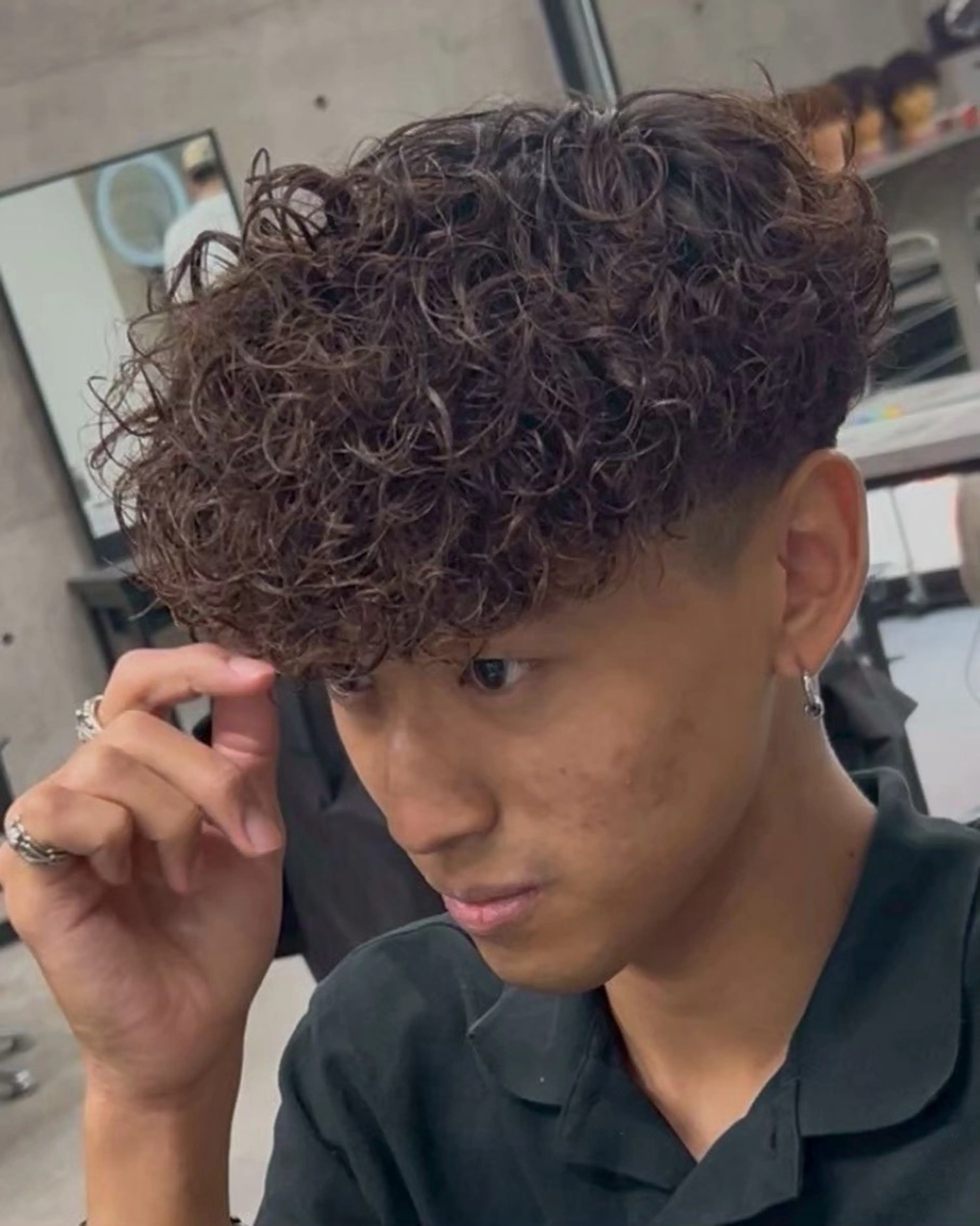 ミディアム メンズ スペインカール カット パーマ era本店所属・笹尾 陸/era本店 メンズ短髪系美容師のヘアスタイル