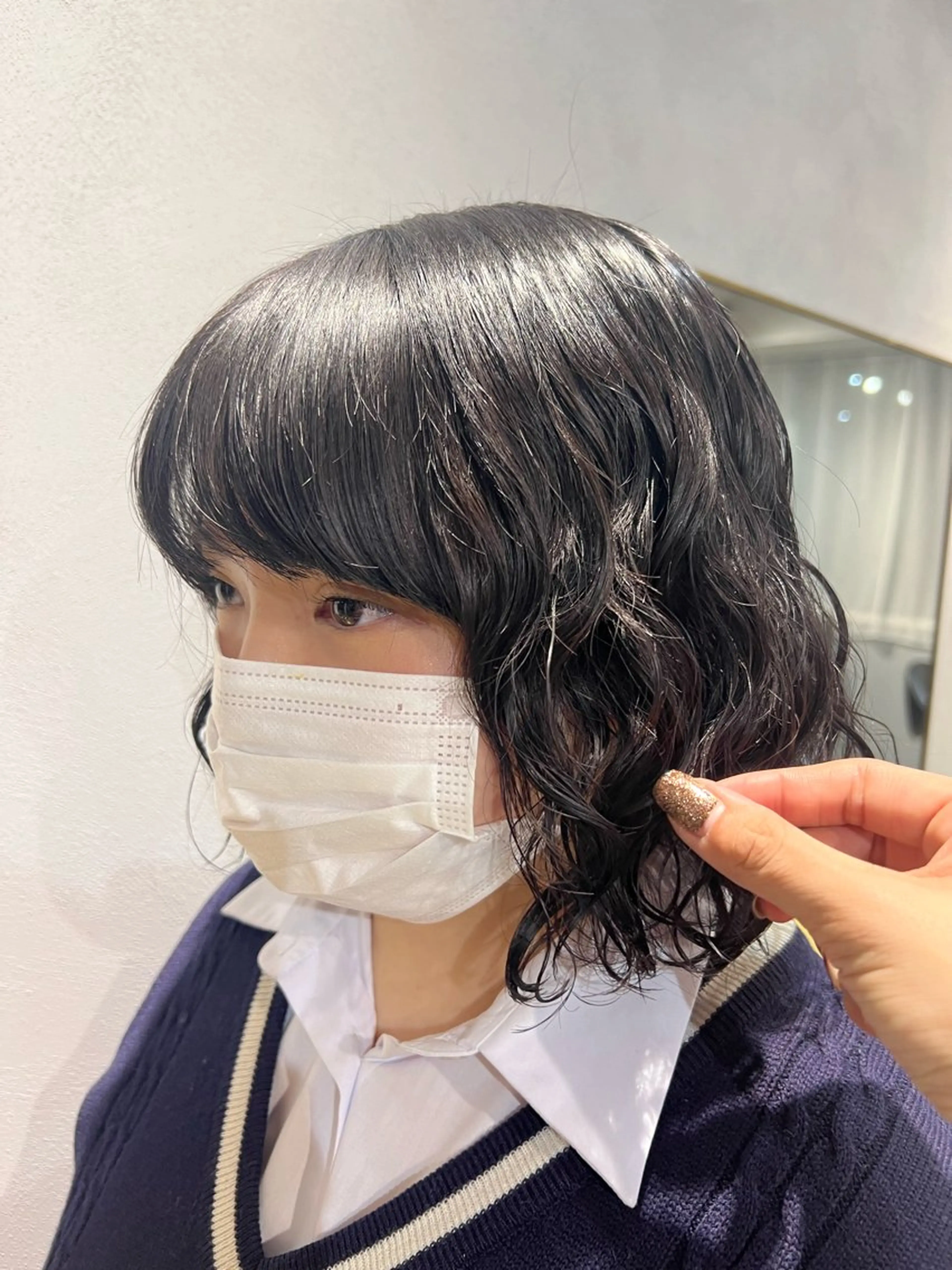 ミディアム ボブ カット パーマ トリートメント レイヤーカット /神野楓のヘアスタイル