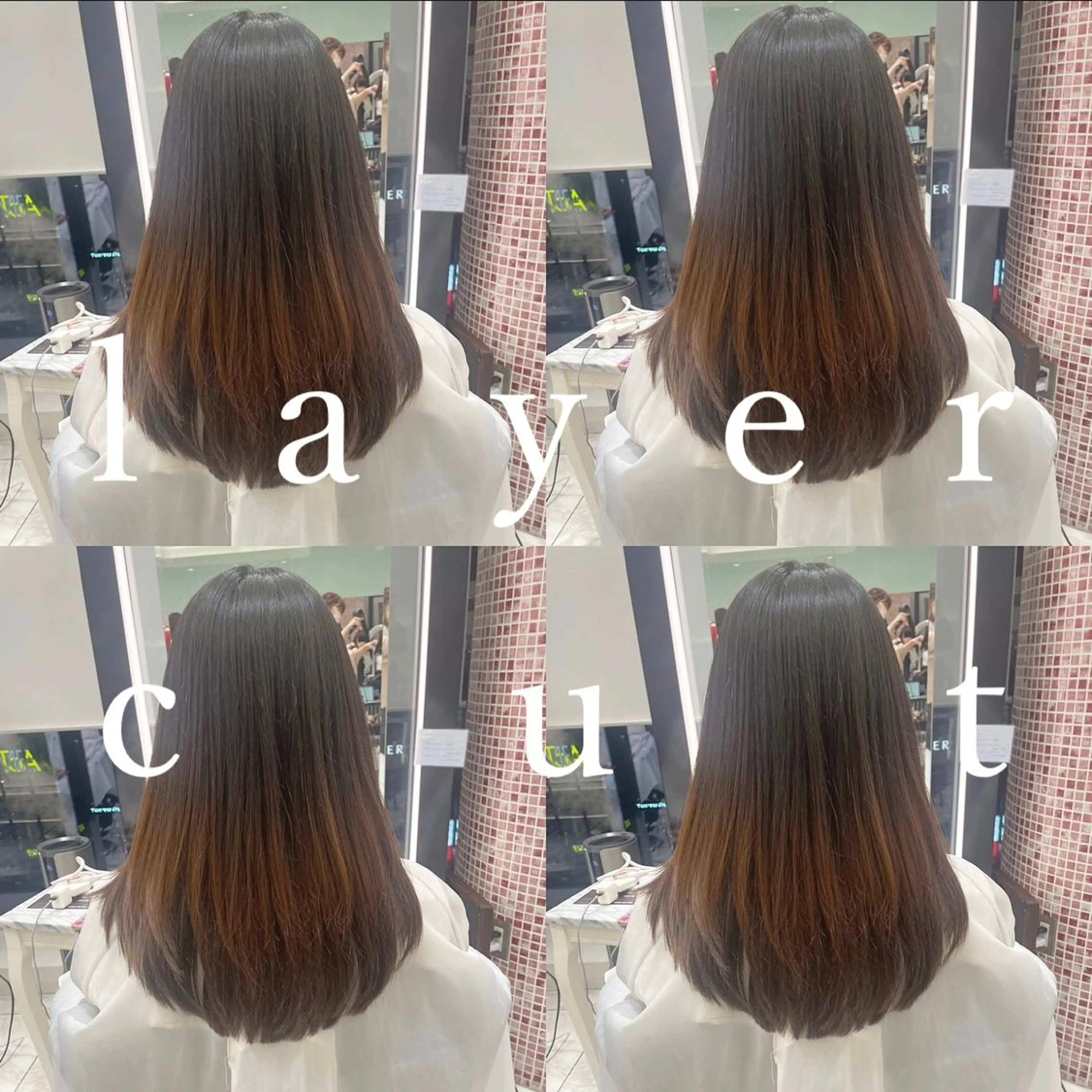 ミディアム ヘアカラー トリートメント 垢抜けヘア 韓国ヘア銀座近下菜央のヘアスタイル