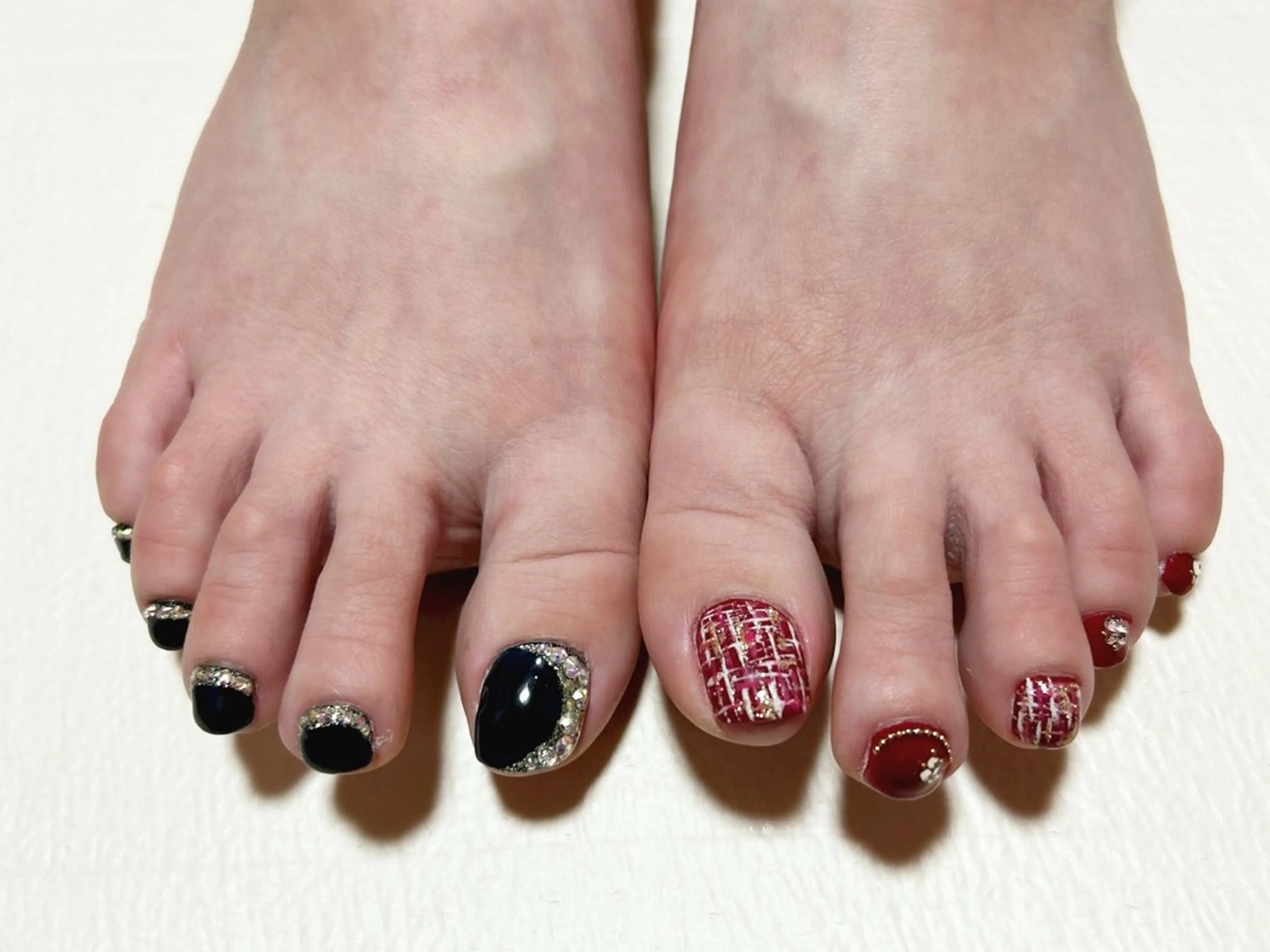 ネイル ボルドー フットネイル ネイビー フットネイル i nailのネイルデザイン