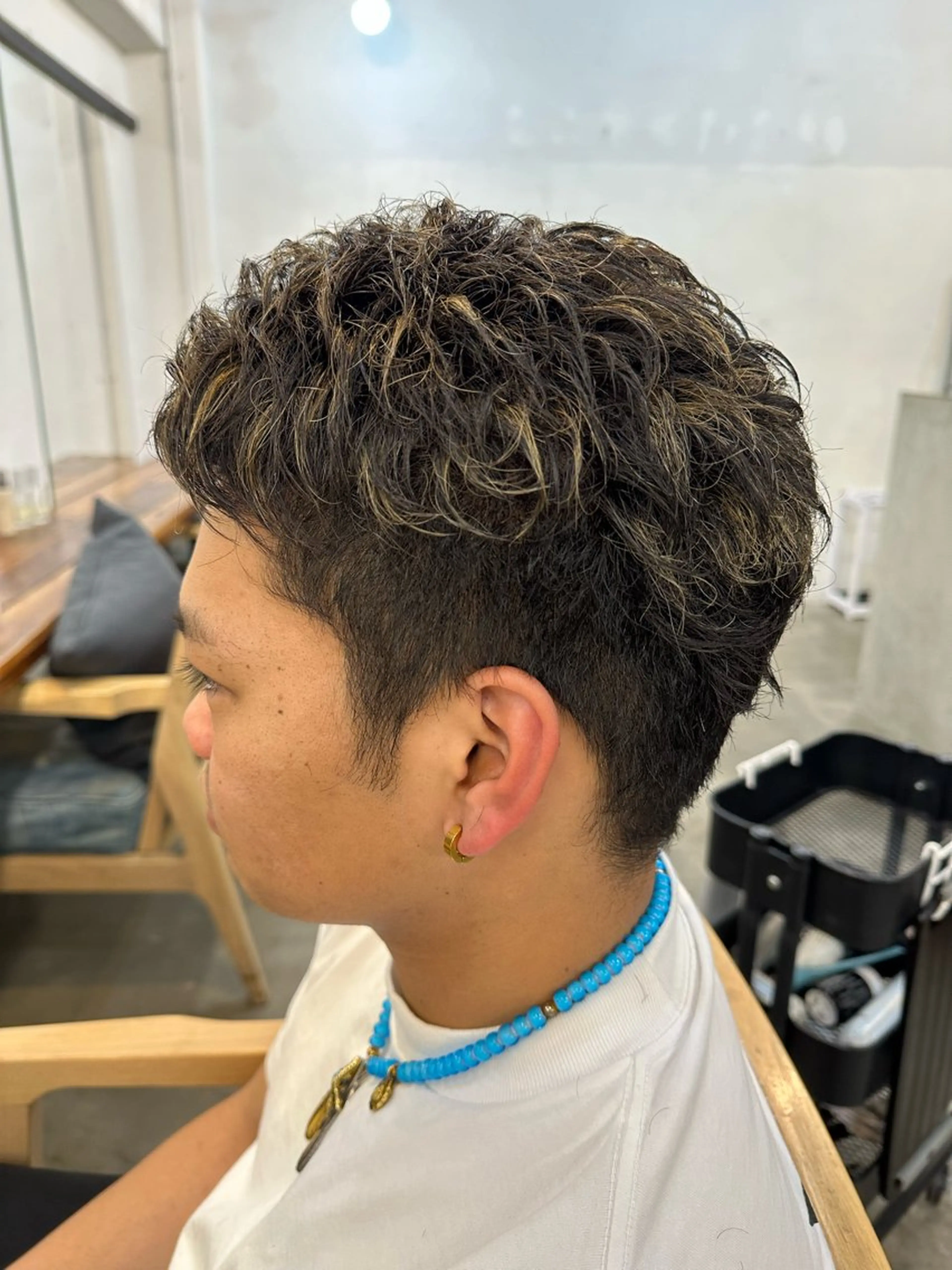 ショート カラー パーマ メンズ ヘアカラー カットモデル募集中/ たなかはやとのヘアスタイル