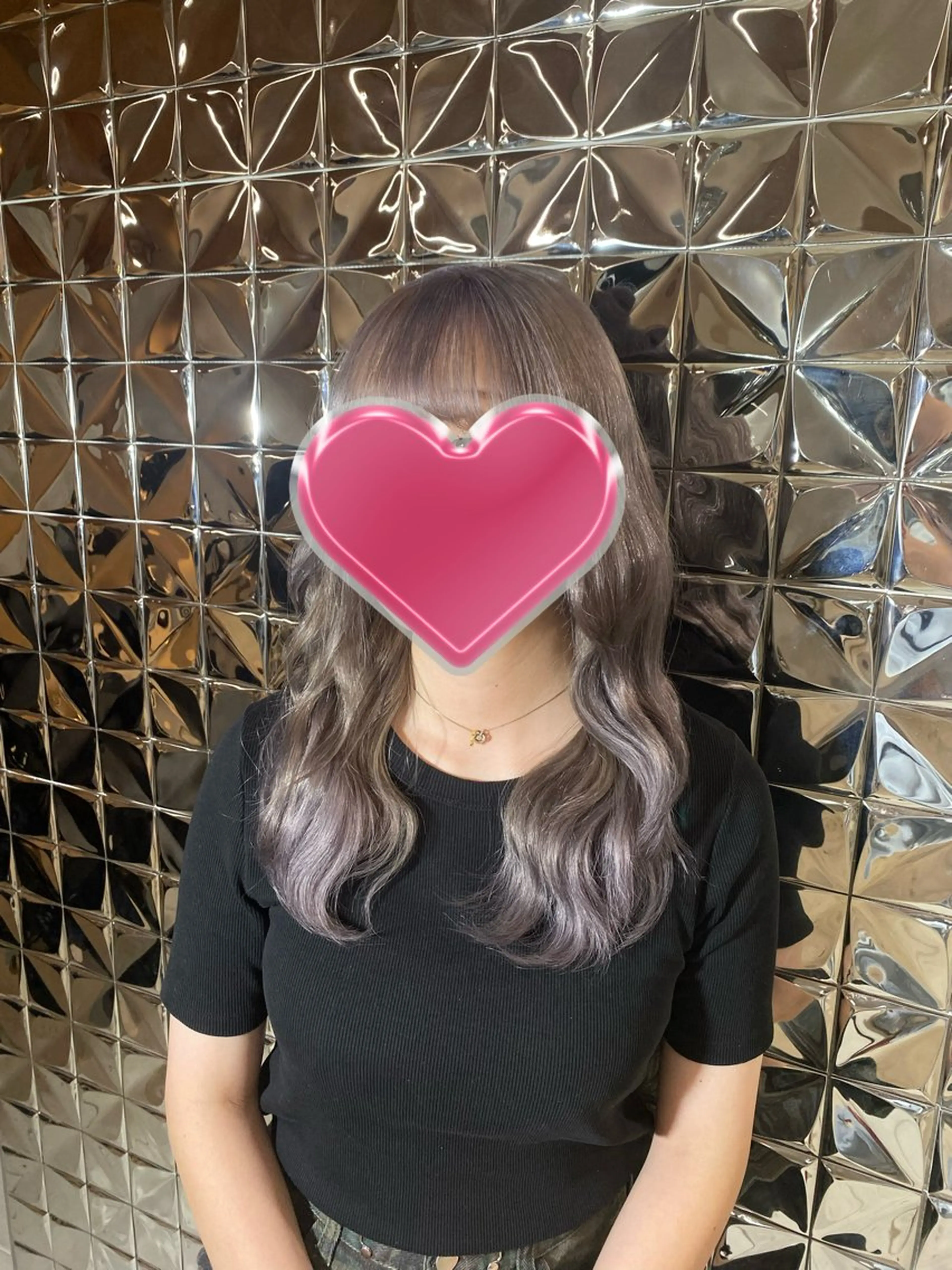ミディアム カラー ダブルカラー ラベンダーカラー シルバー りり りりのヘアスタイル