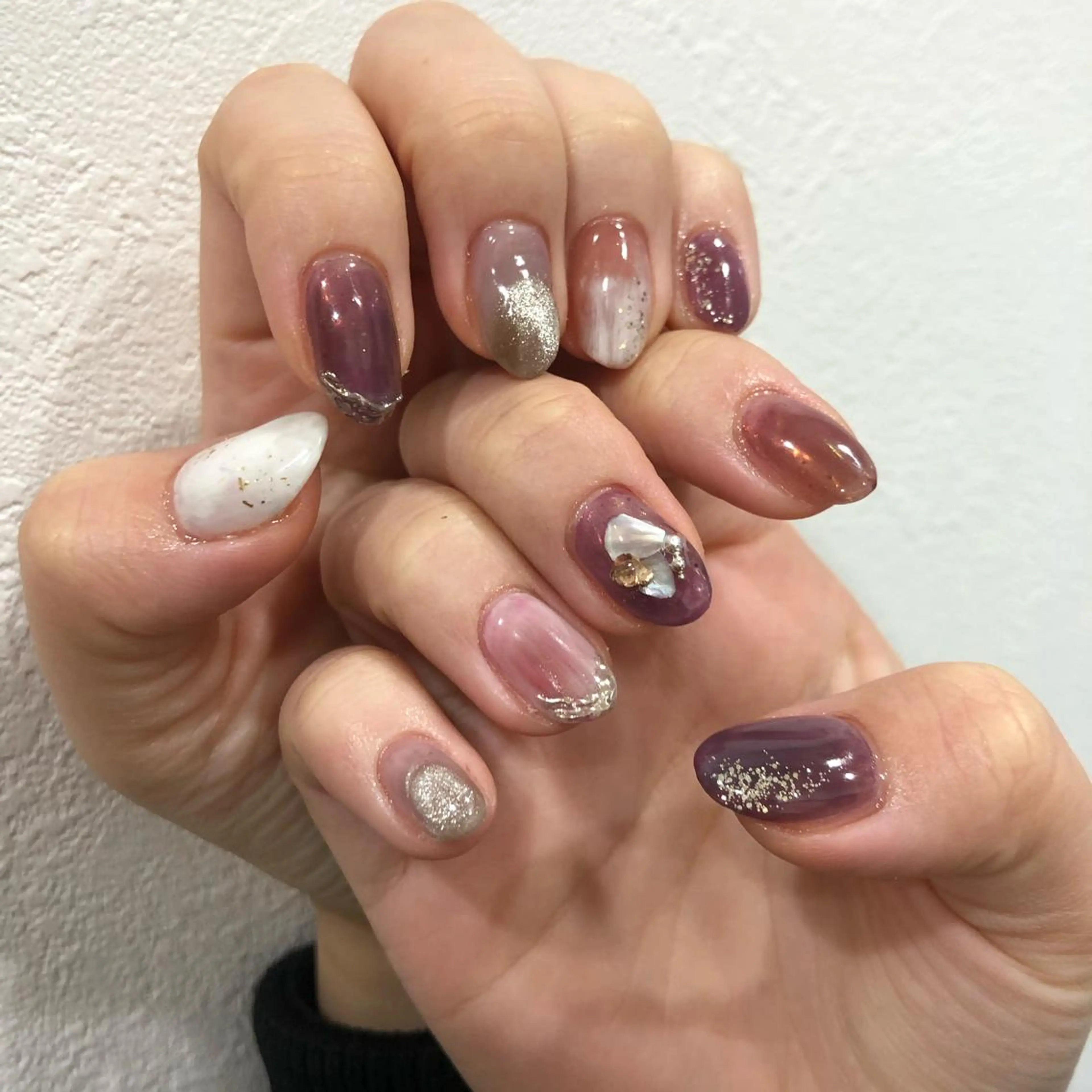 ロング カラー ヘアアレンジ キッズ ネイル マツエク・マツパ ニュアンスネイル 福田 加奈のネイルデザイン