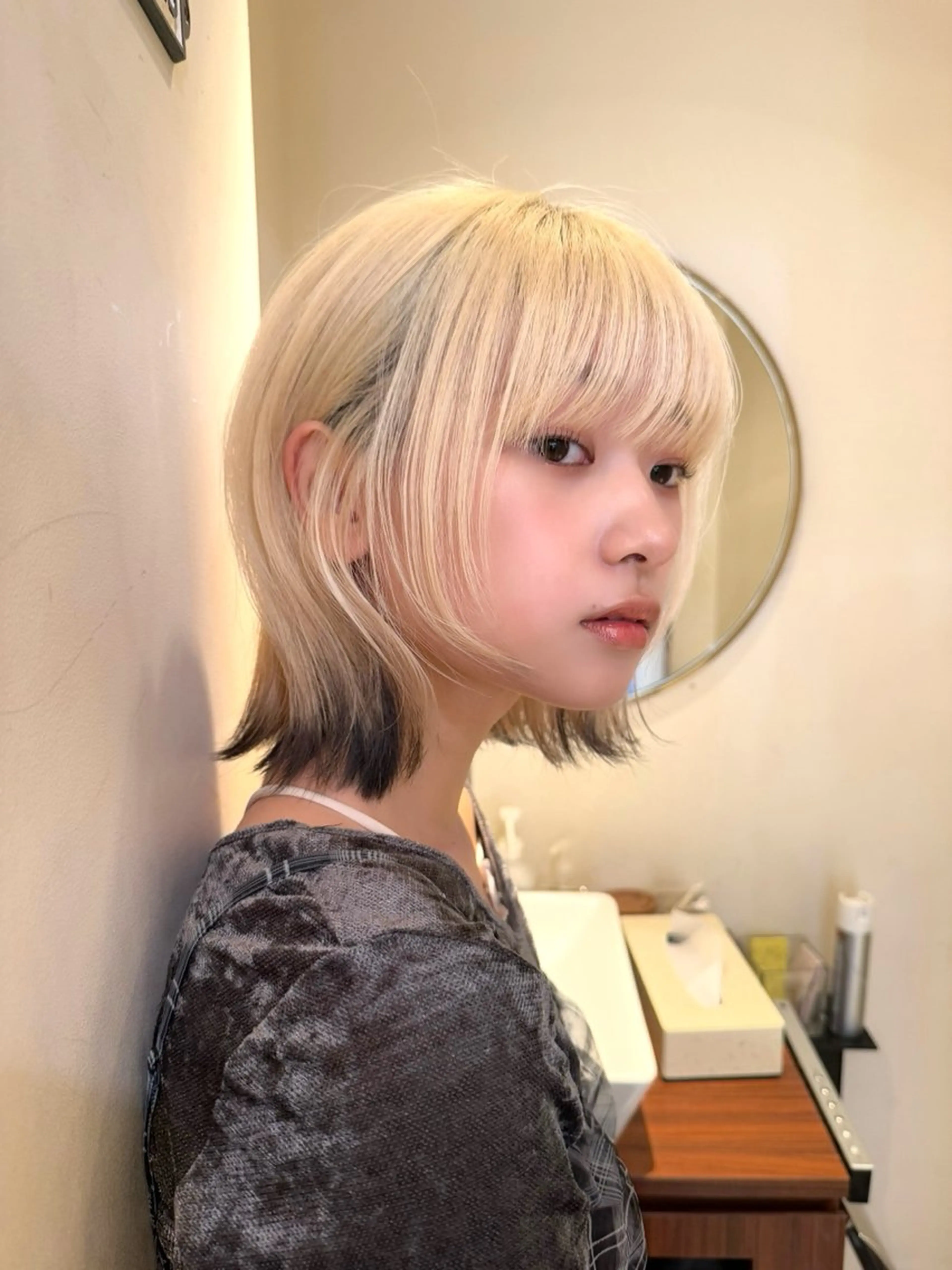ミディアム カラー ヘアカラー トリートメント ヘッドスパ 🪐韓国ラベンダー艶 カラー/加野彩果🪐のヘアスタイル