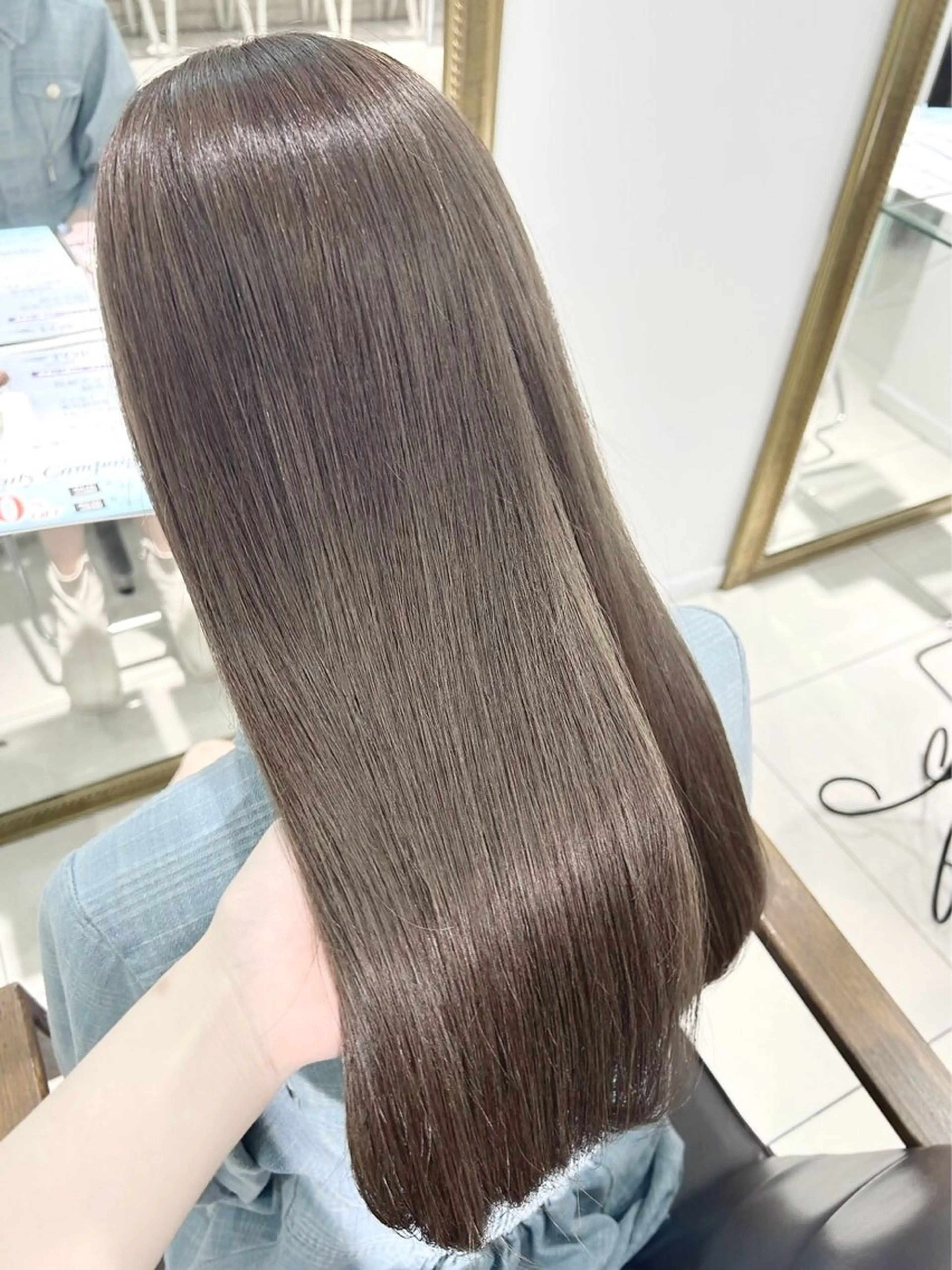 ロング ヘアカラー 髪質改善/グレージュ サラサ🩶ᩚのヘアスタイル