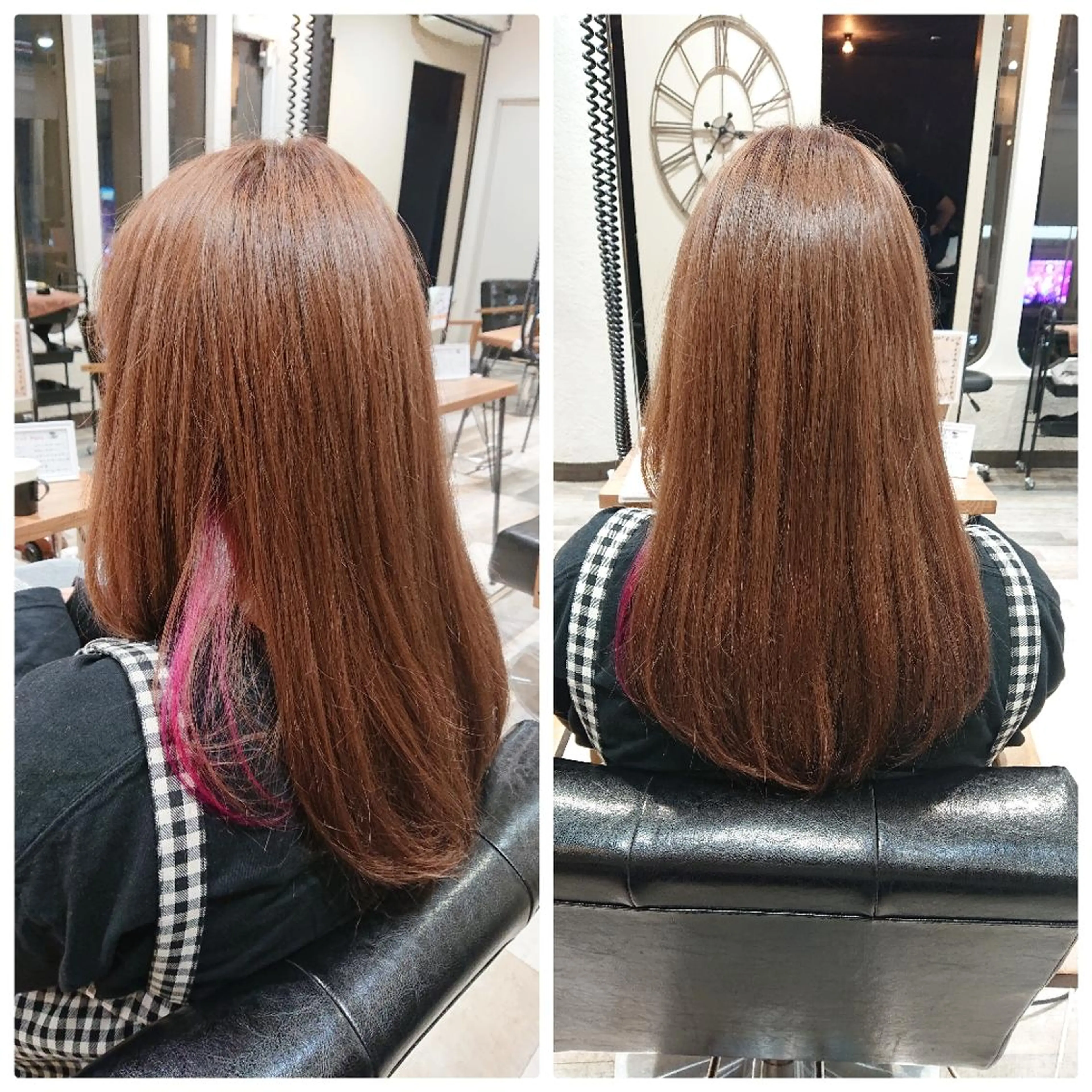 ロング カラー イヤリングカラー ピンクカラー ACROあべの店所属・艶カラー/インナー /グラデ/大西小百合のヘアスタイル