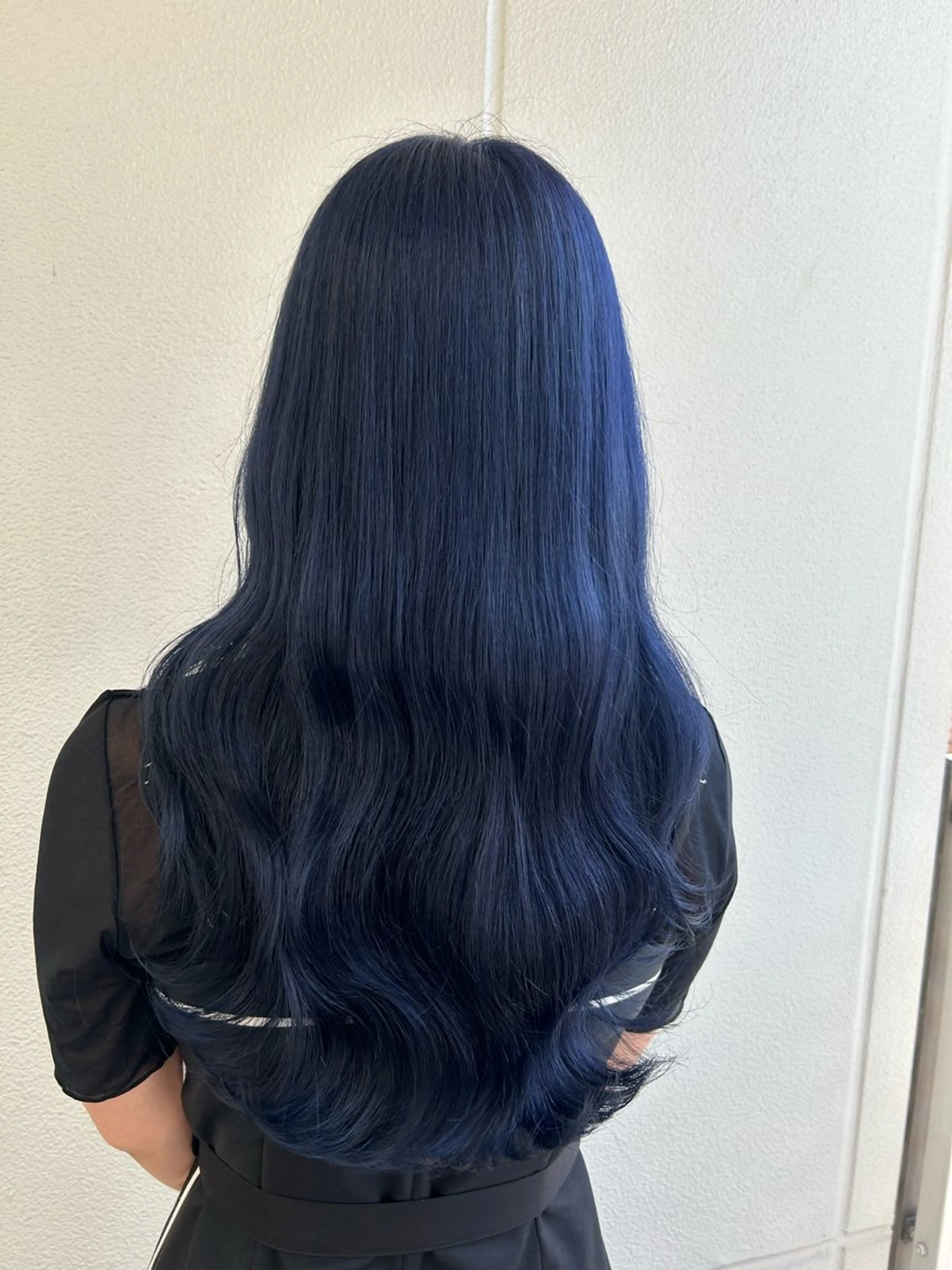 ロング カラー ヘアアレンジ ブルーカラー ネイビーカラー 《暖色/韓国レイヤー 》🇰🇷桑原ユキネのヘアスタイル
