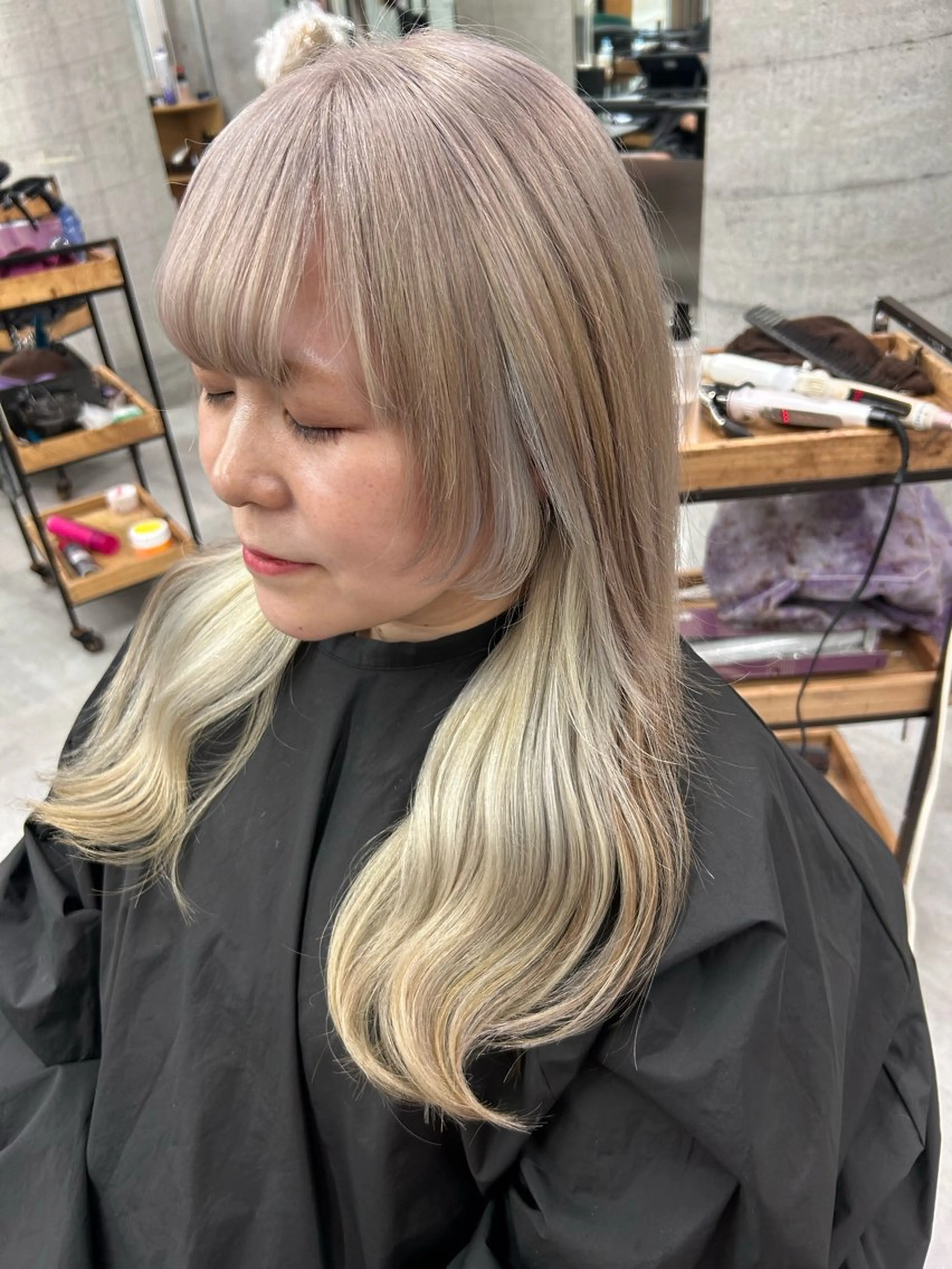 ロング カラー ブリーチ ケアブリーチ ダブルカラー ハイトーンカラー ヘアカラー welring所属・Aoba 🫧艶ハイトーン🫧のヘアスタイル