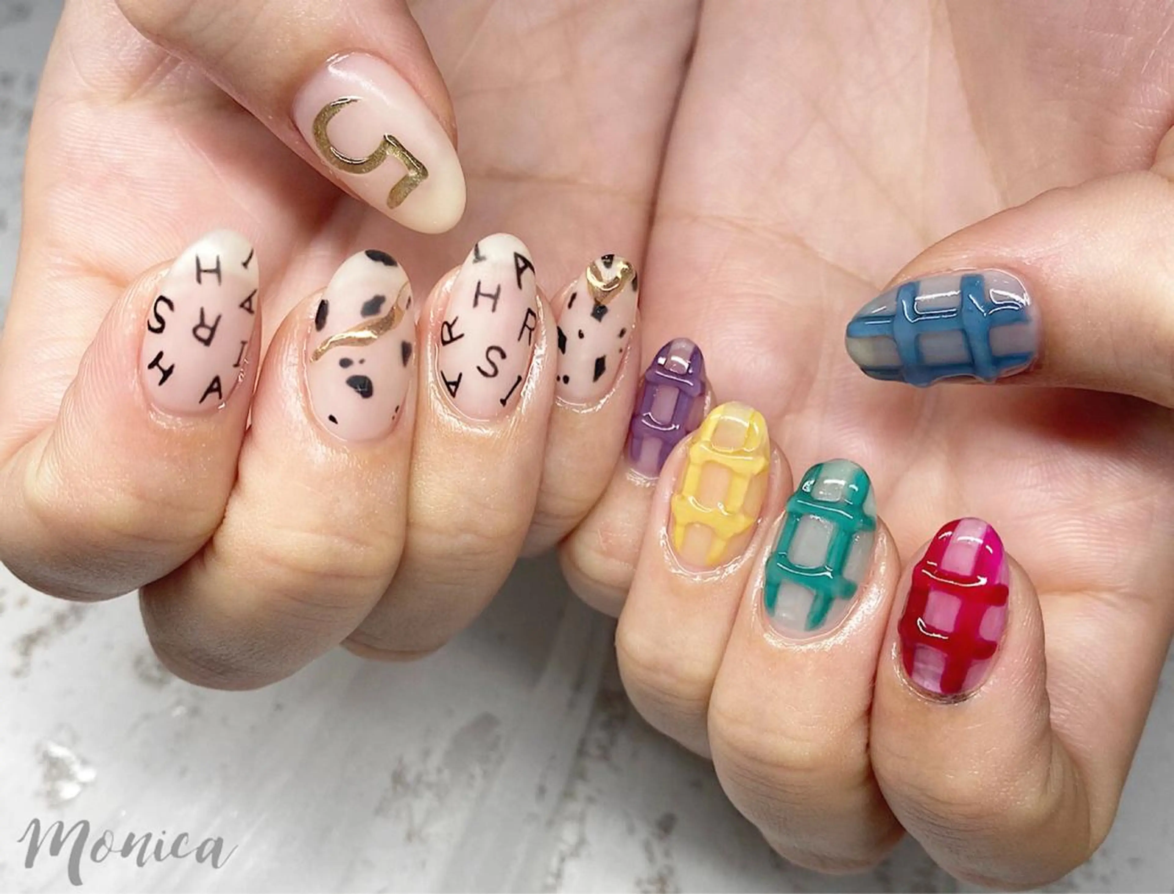 ネイル アートネイル フレンチネイル ジェルネイル マグネットネイル 持ち込み ハンドネイル nailsalon MONICAのネイルデザイン