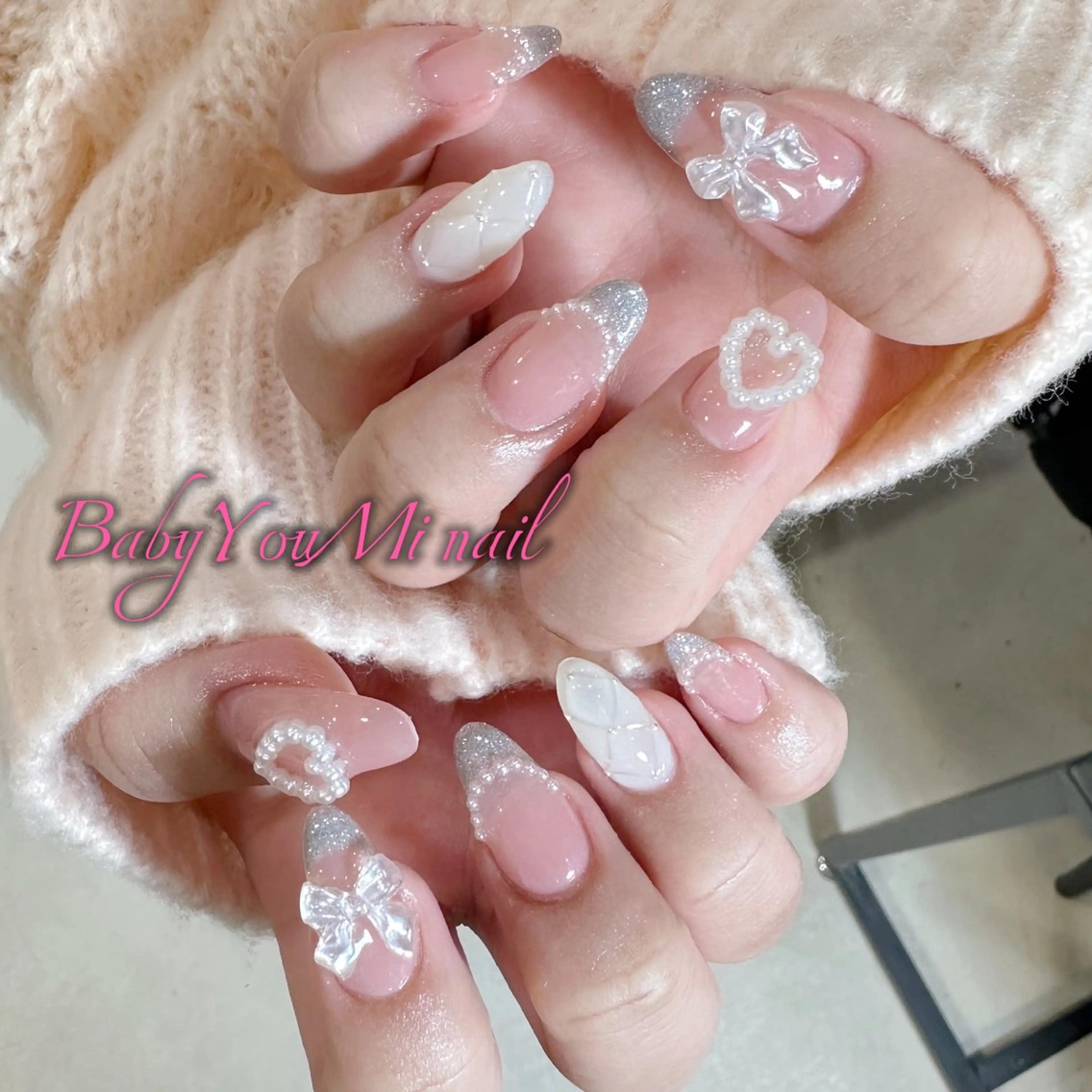 ネイル オーロラネイル 成人式 フットネイル フレンチネイル ジェルネイル ハンドネイル BabyYouMi nailのネイルデザイン