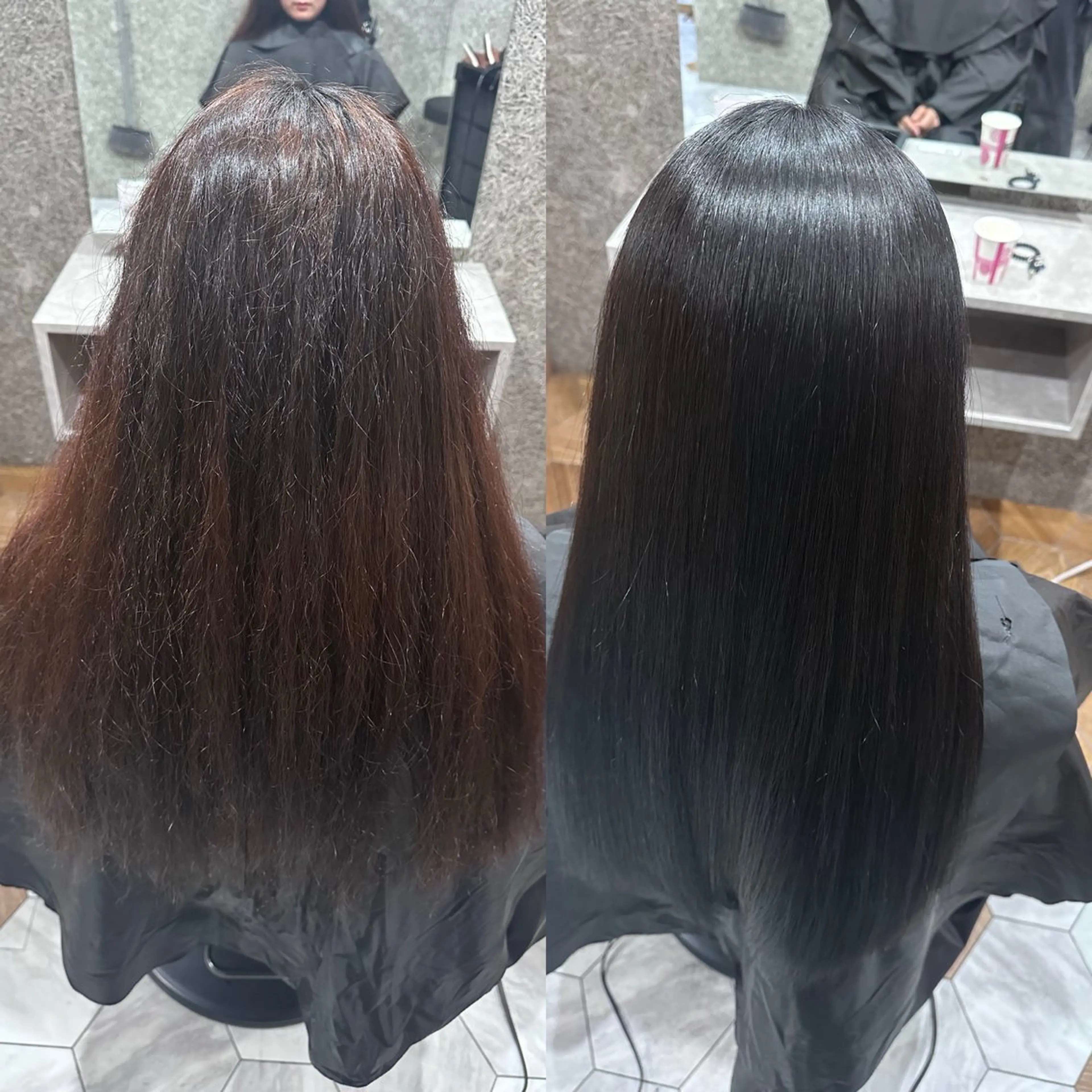 ロング 縮毛矯正 カット ヘアカラー 縮毛矯正 髪質改善＆縮毛矯正専門店LAMRON所属・☁究極自然な縮毛矯正 ︎︎☁横山寛人︎︎☁のヘアスタイル