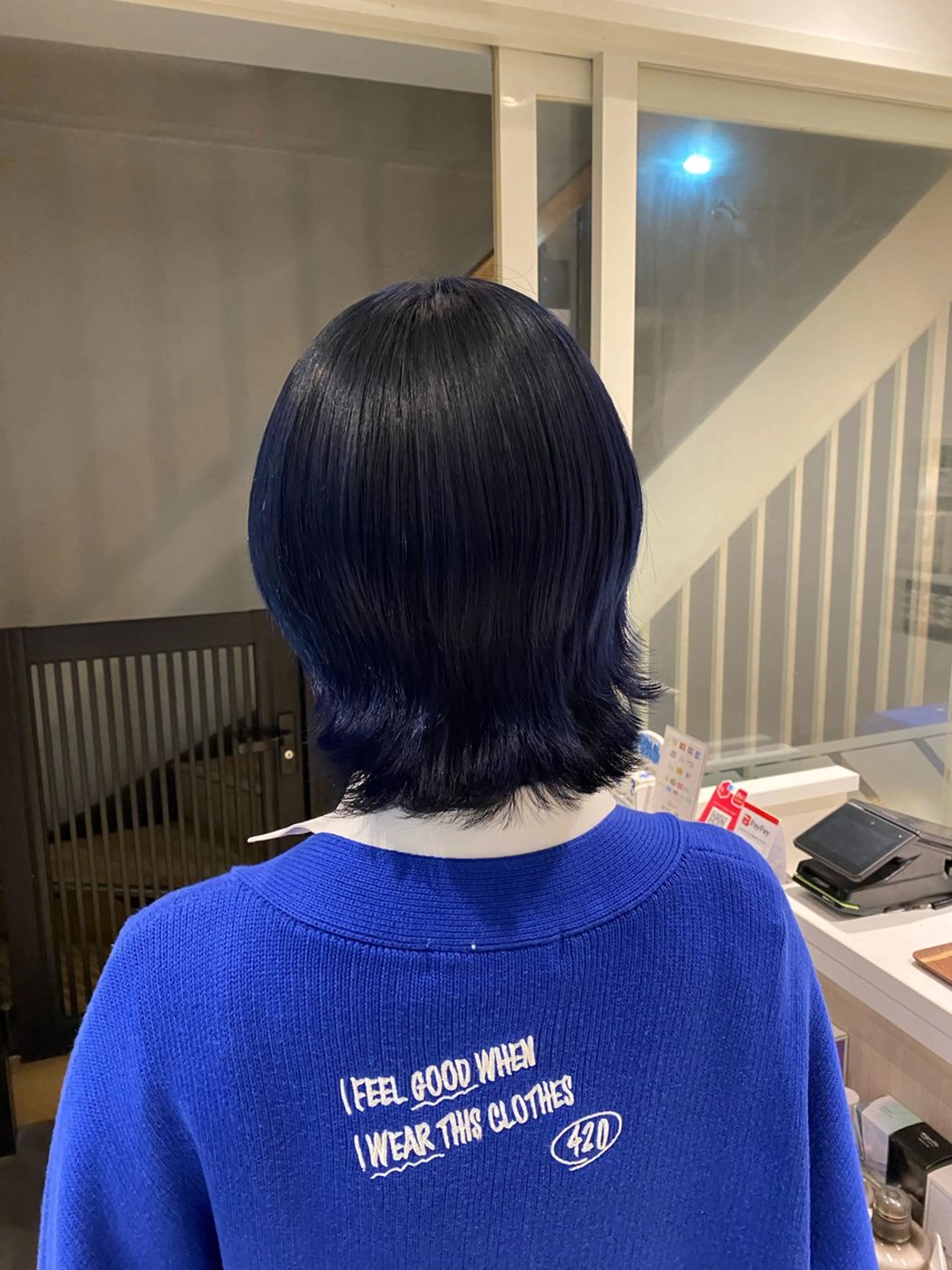 ショート カラー ブルーカラー ネイビーカラー 🌈評価No.1🌈 艶髪カラー❌エクステのヘアスタイル