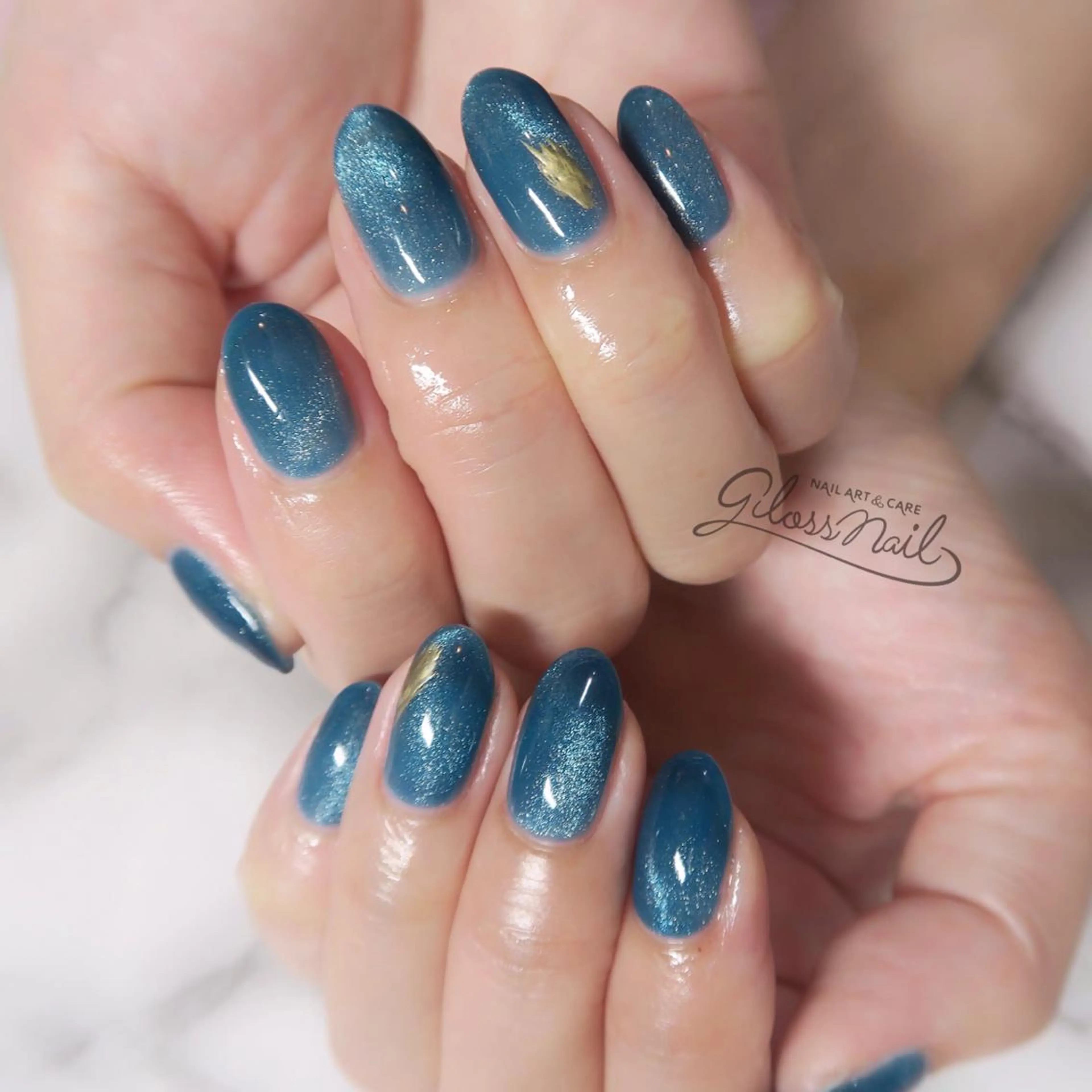 ネイル ジェルネイル キラキラネイル マグネットネイル gloss nail 代々木上原のネイルデザイン
