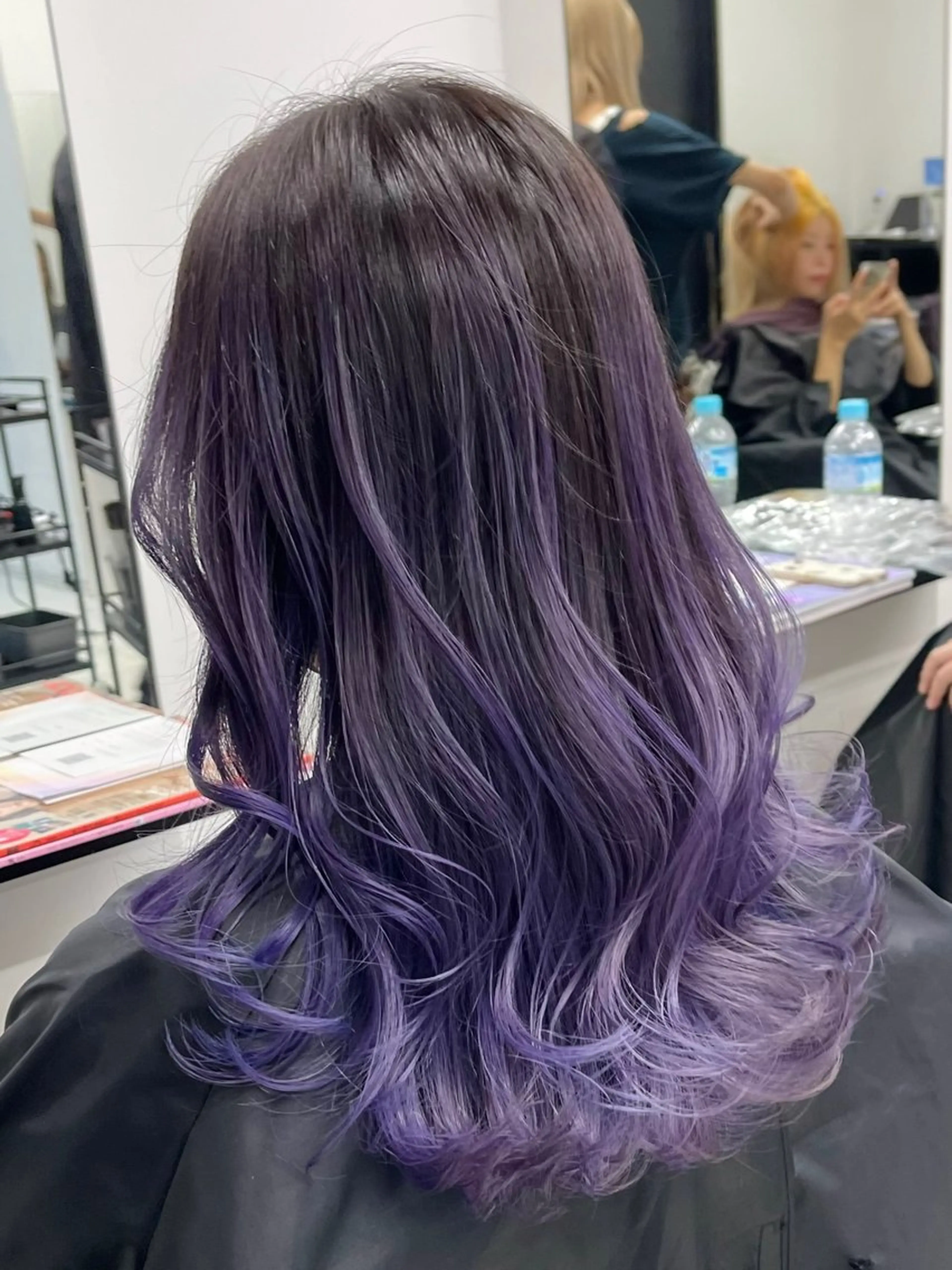 ロング カラー バレイヤージュ ブリーチ ケアブリーチ ダブルカラー ハイライトカラー カット ヘアカラー トリートメント ヘアセット Rikuto/原宿 /バレイヤージュのヘアスタイル