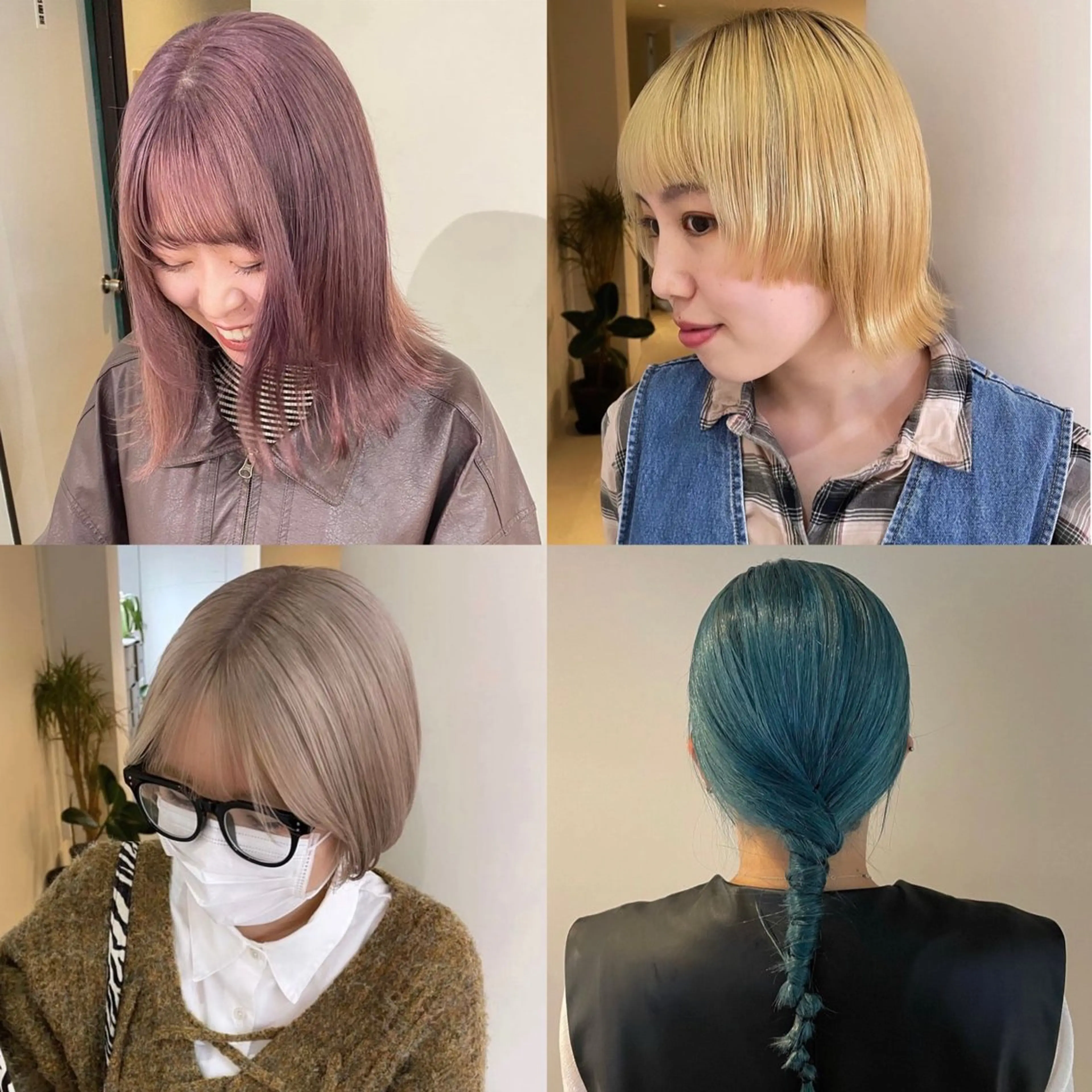 セミロング カラー ベージュカラー ブリーチ ブロンド ケアブリーチ ダブルカラー ヘアカラー トリートメント MIU/ルーツカラー ボブ/顔周りレイヤーのヘアスタイル