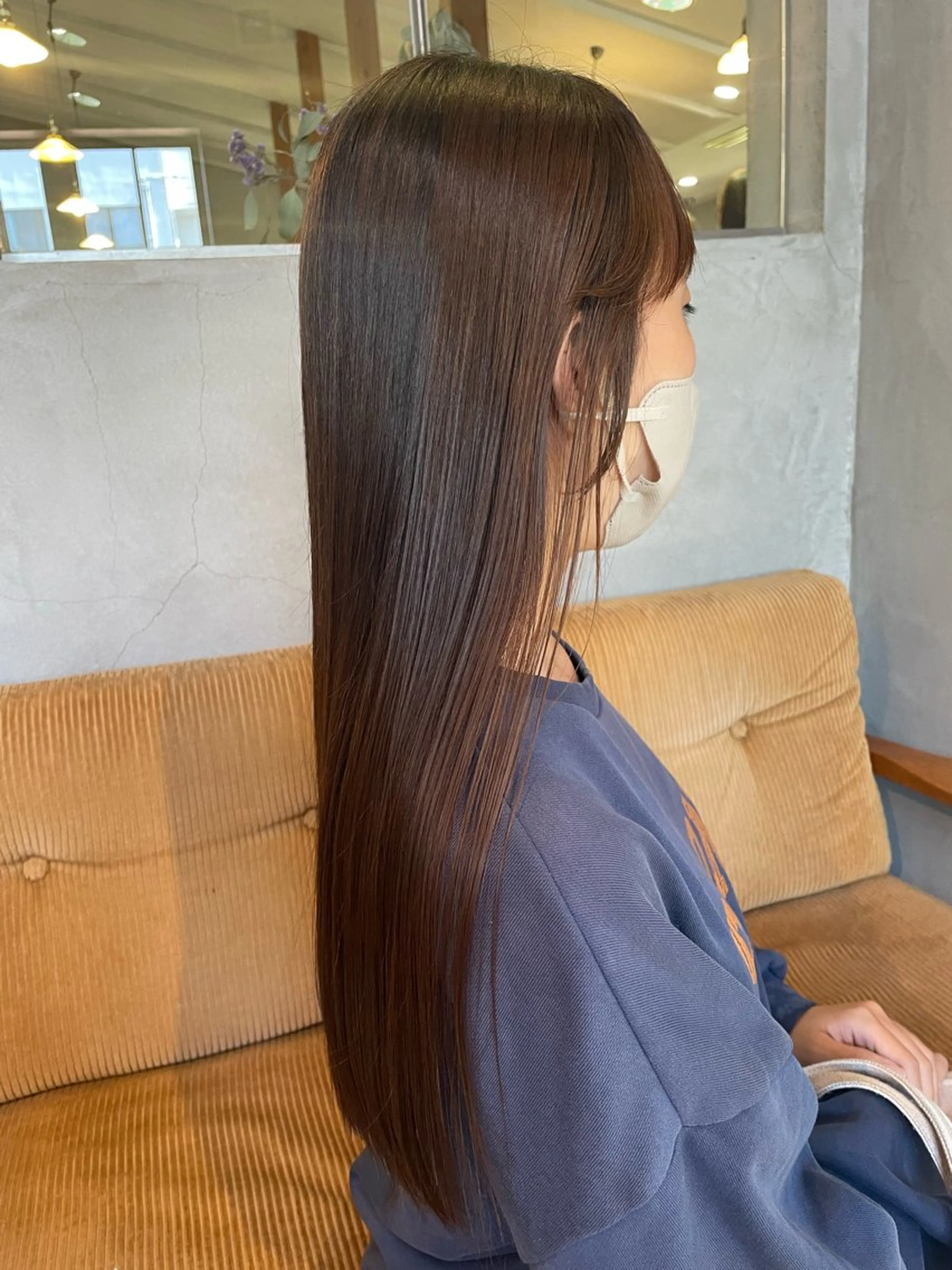 ロング カラー カット ヘアカラー 縮毛矯正 石田 まいやのヘアスタイル