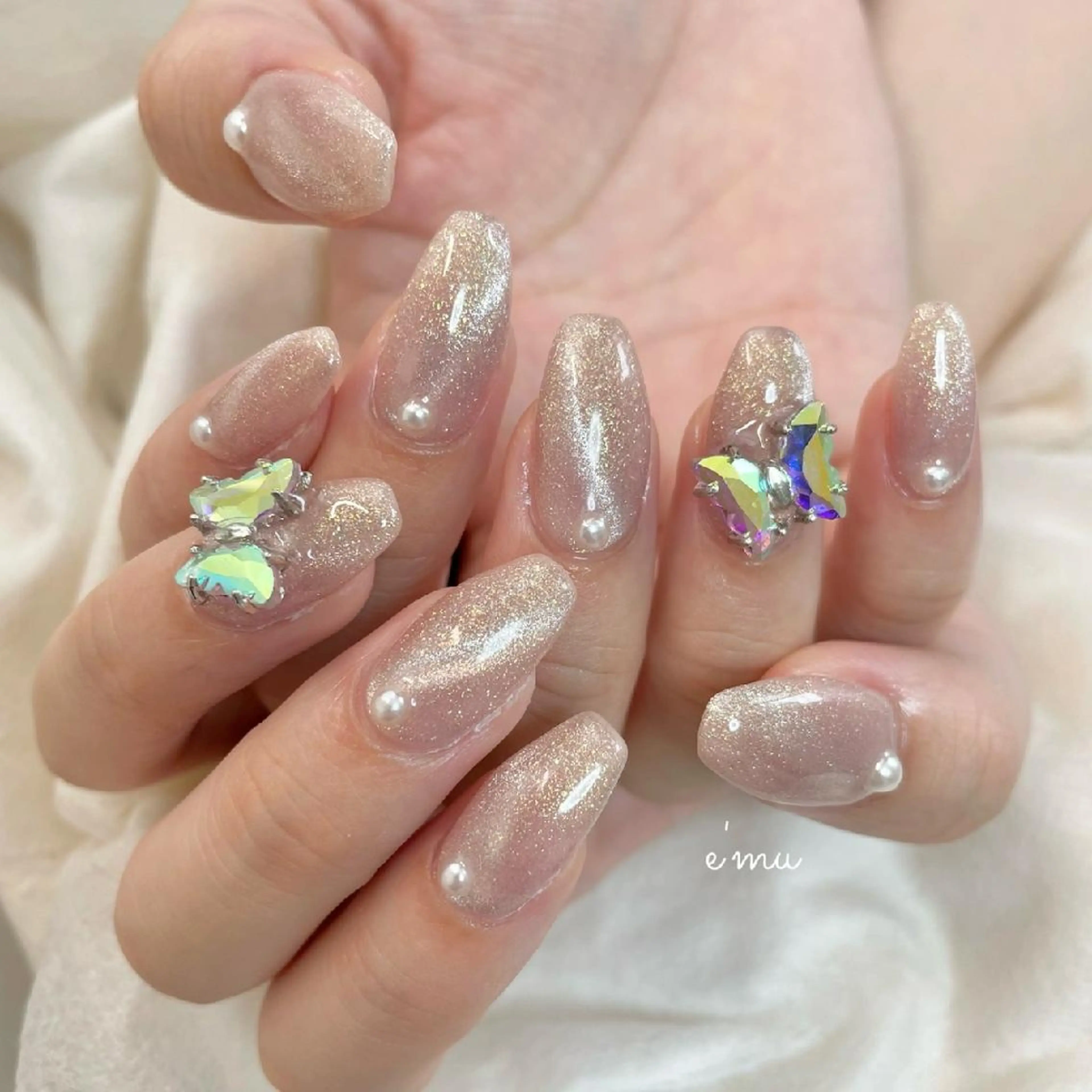 ネイル 韓国ネイル マグネットネイル nail salon e'mu💐のネイルデザイン