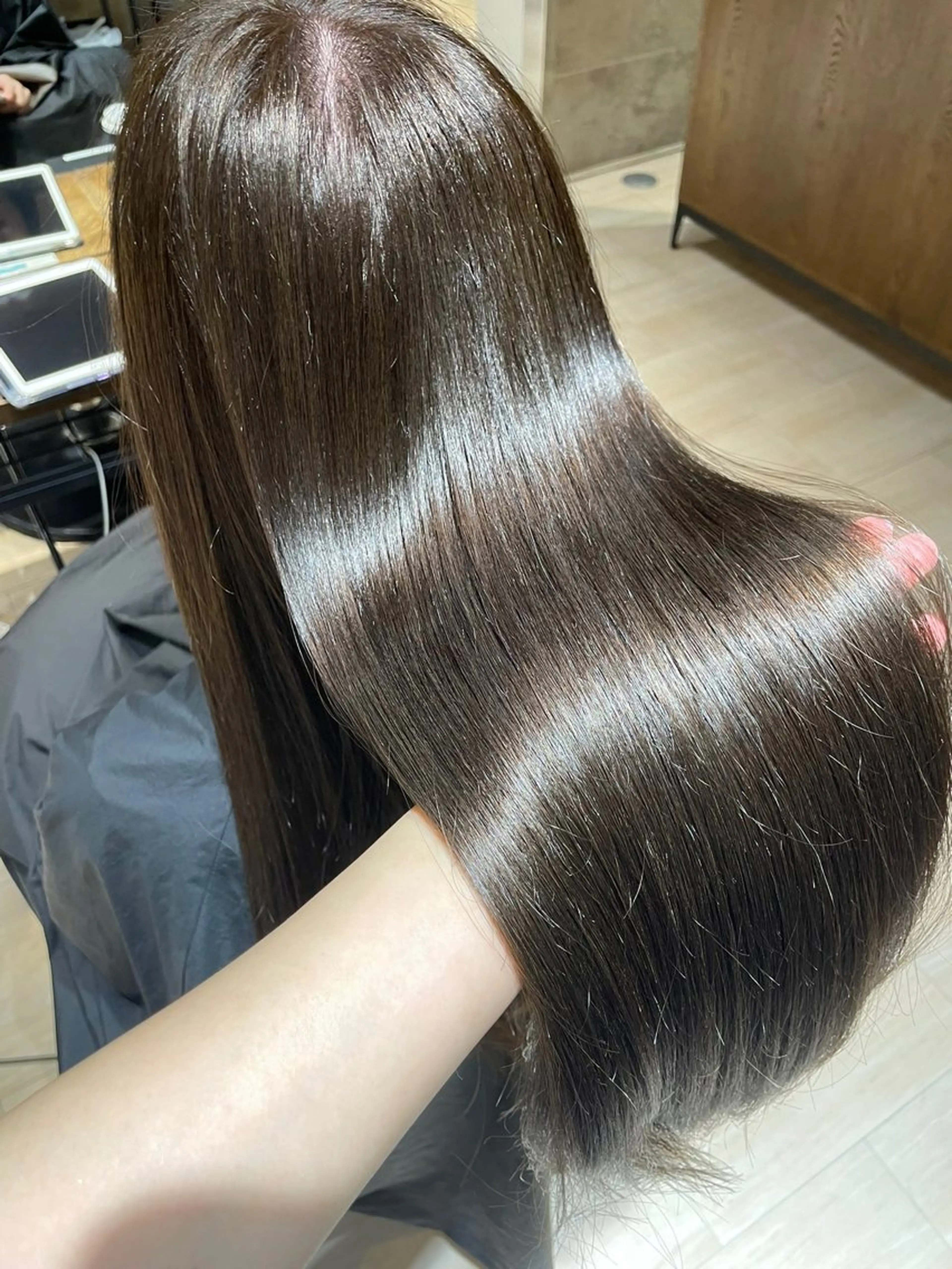 ロング アッシュ ヘアカラー 艶カラー/アレンジ/ はまぐちうみのヘアスタイル
