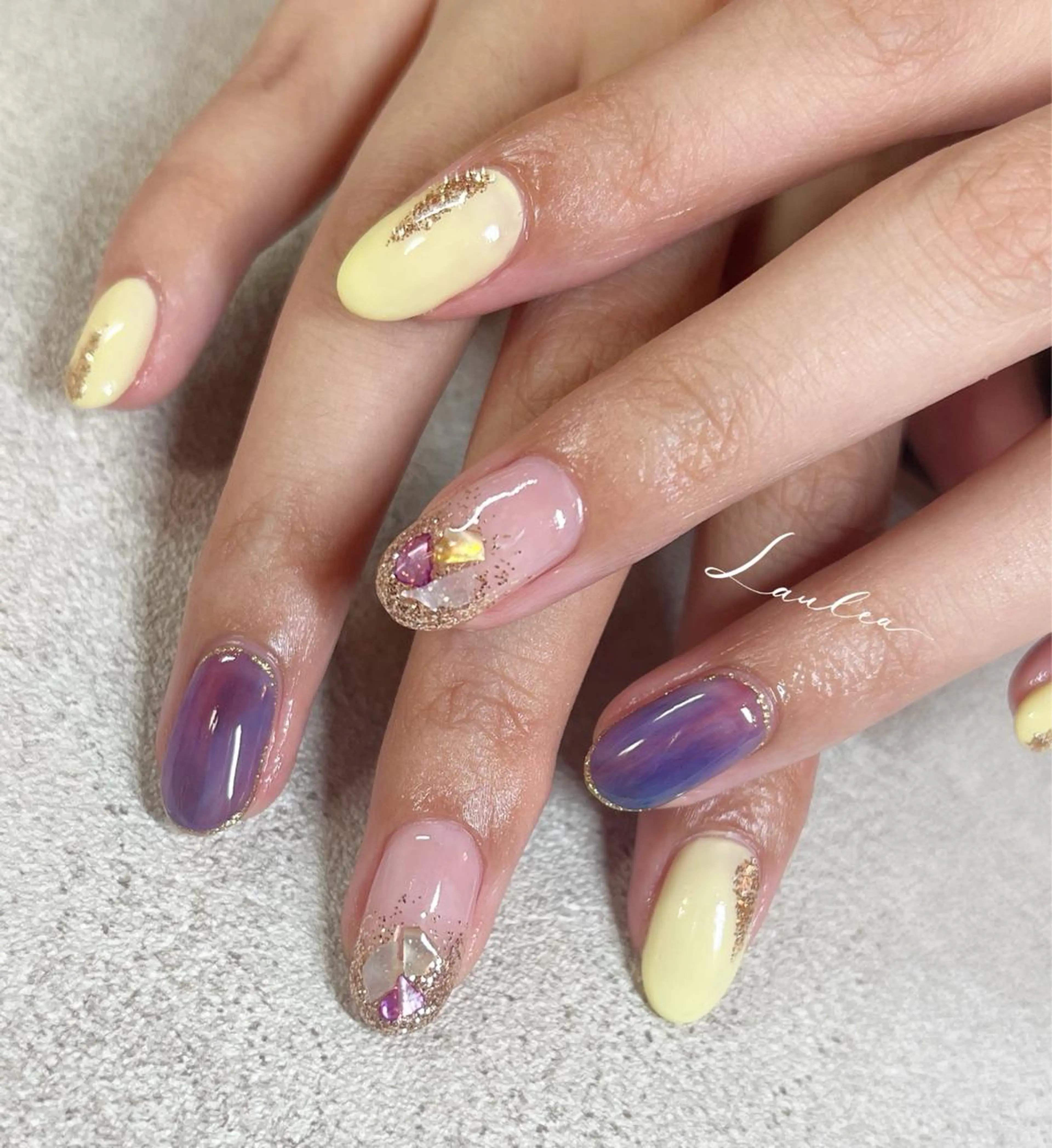 ネイル フットネイル 韓国ネイル ハンドネイル nail salon Lauleaのネイルデザイン