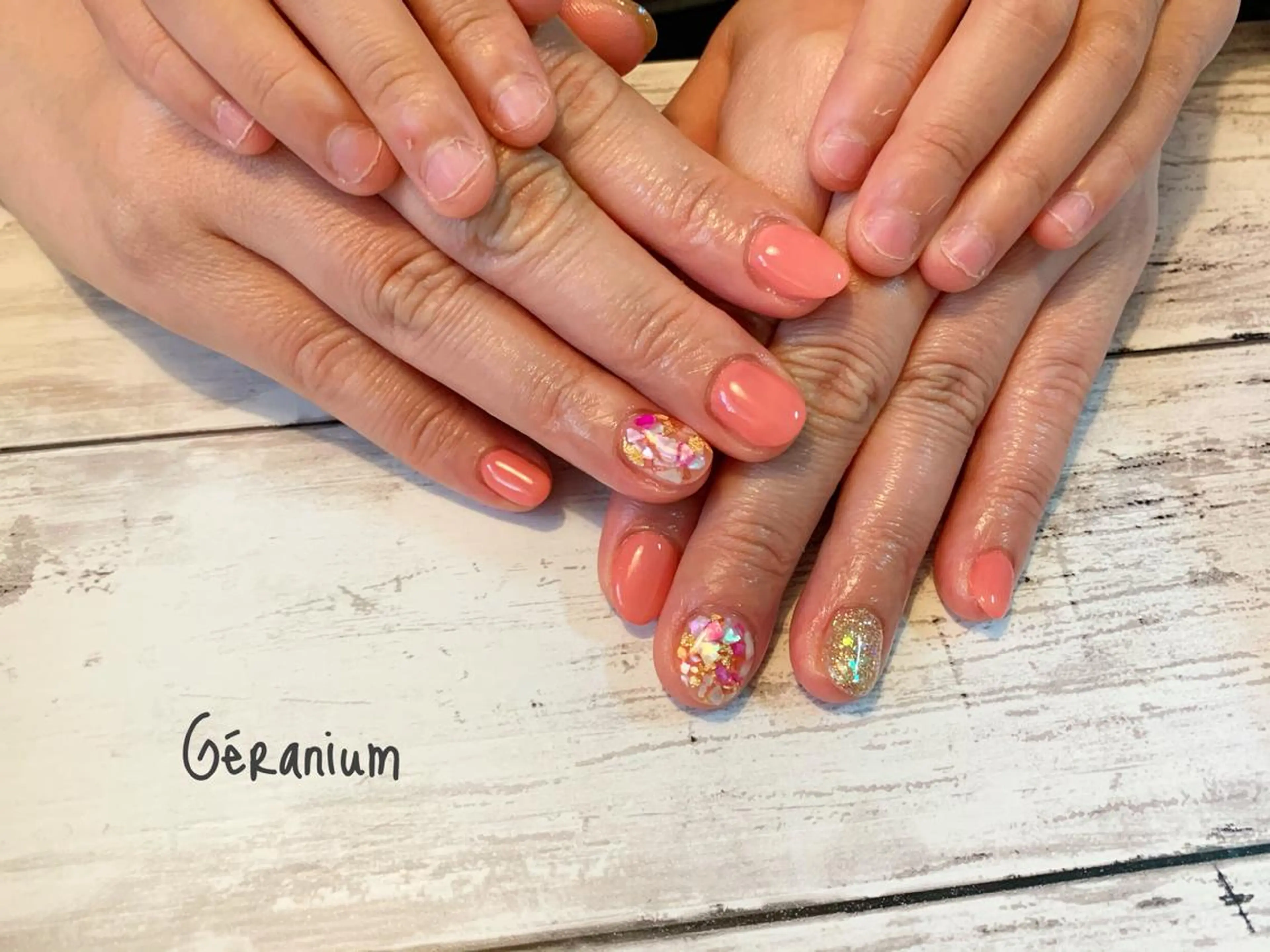 ネイル ラメ(グリッター) ハンドネイル フットネイル GéRanium Harukaのネイルデザイン