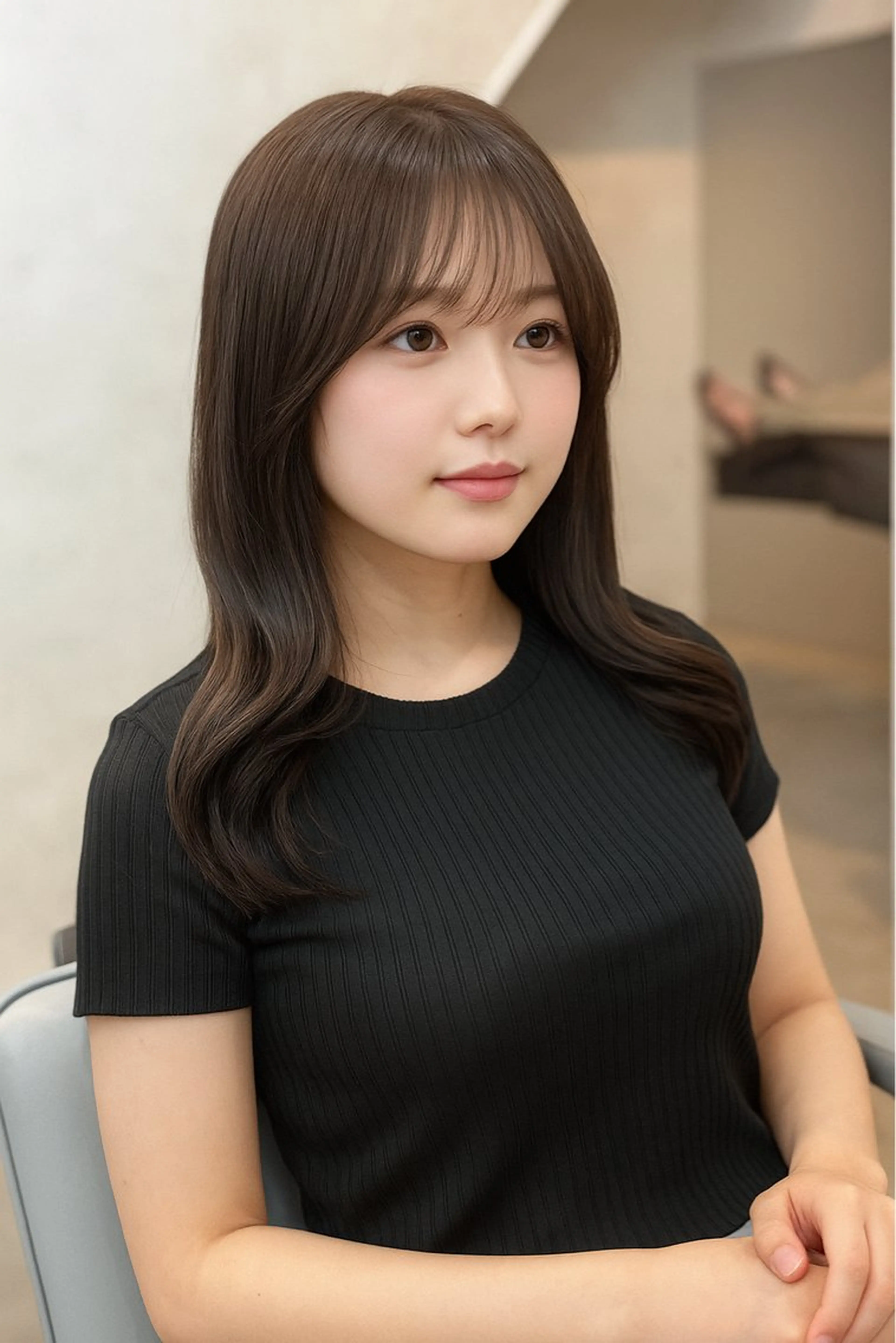 【平日限定】顔周りカット+透明感つやカラー¥8450の写真