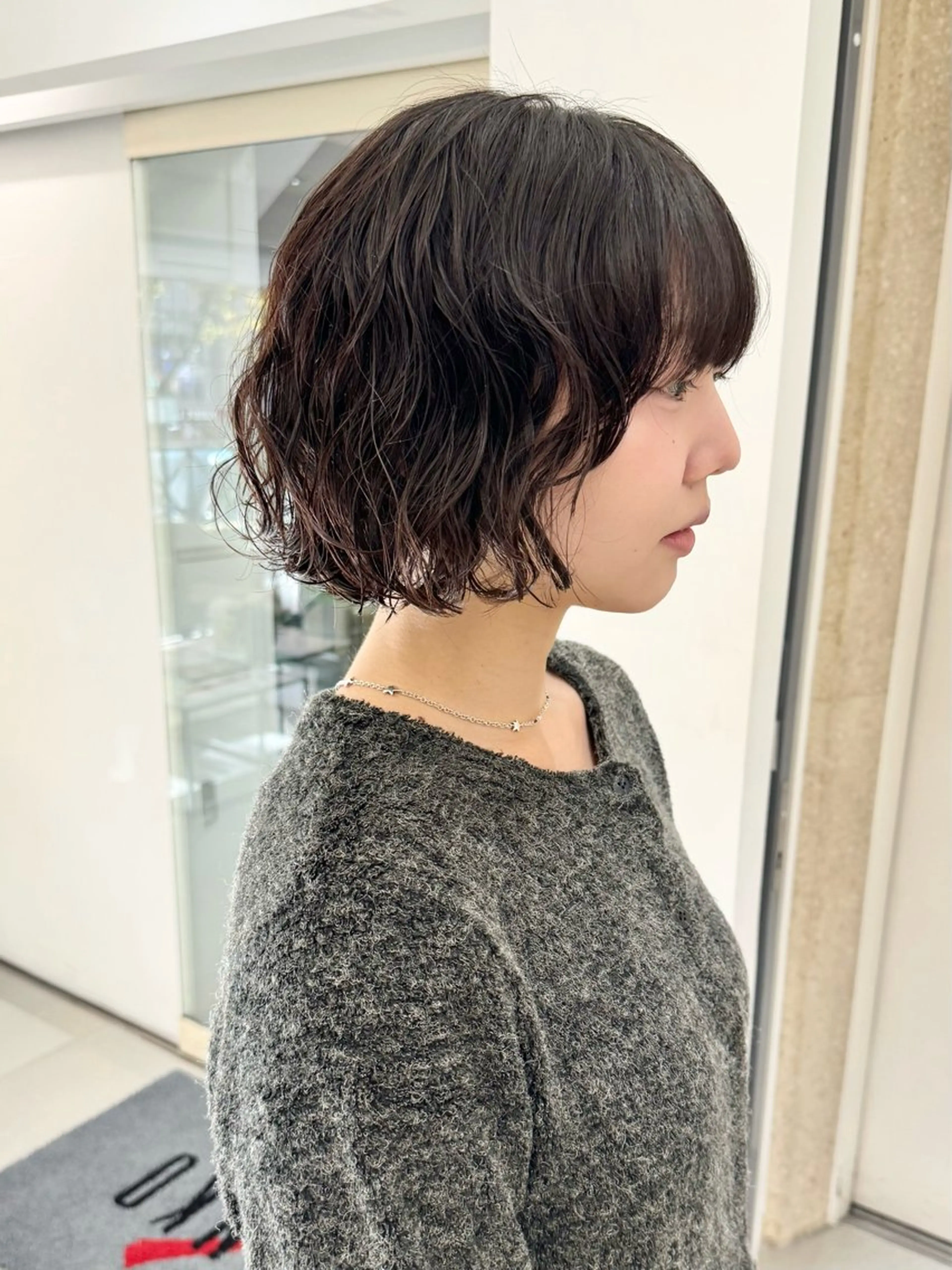 ショート パーマ カット パーマ トリートメント ZENKO表参道店所属・デジタルパーマ 🌀ボブ　萩原　龍のヘアスタイル