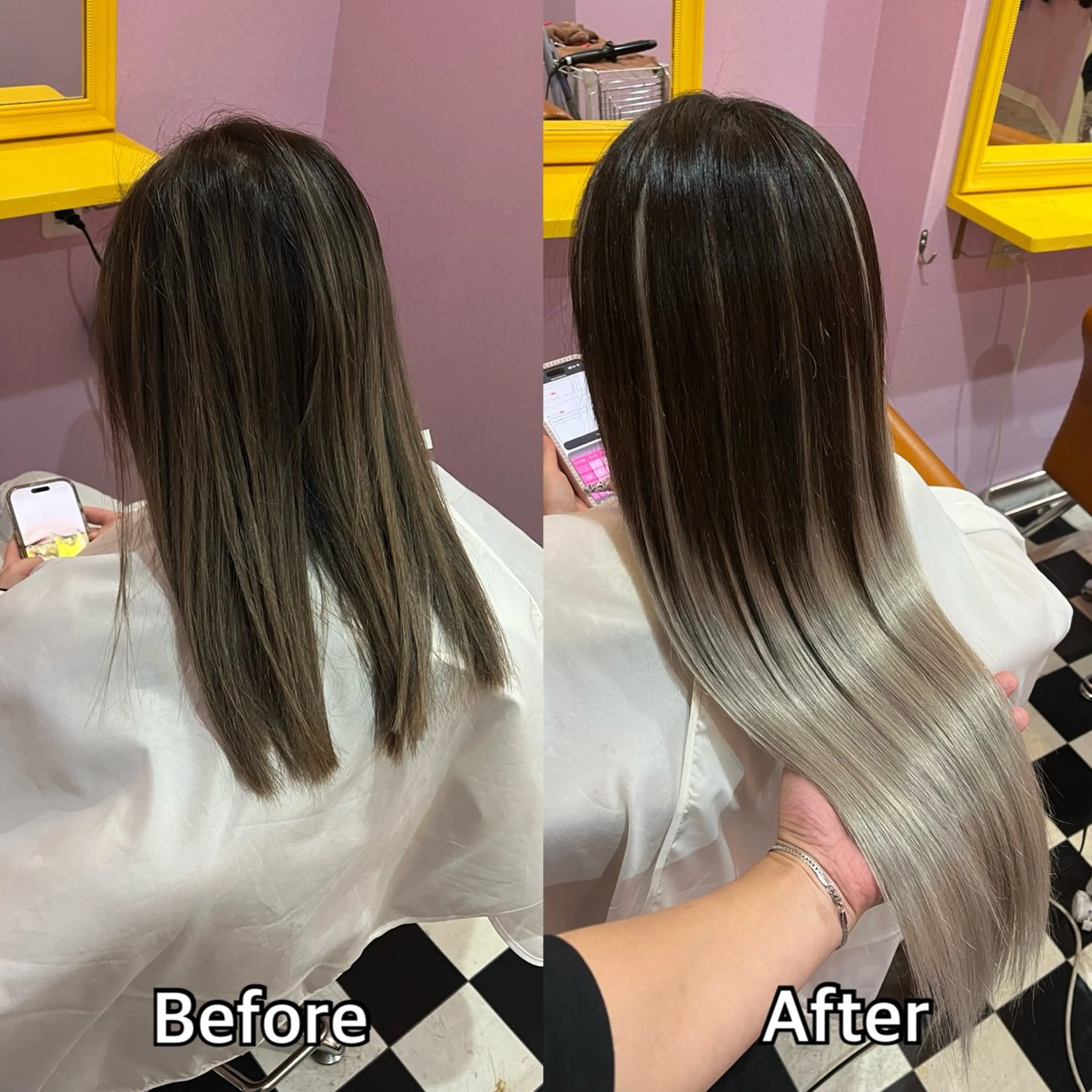 ロング エクステ シール＋ちび編み込み エクステ梅田🐨のヘアスタイル