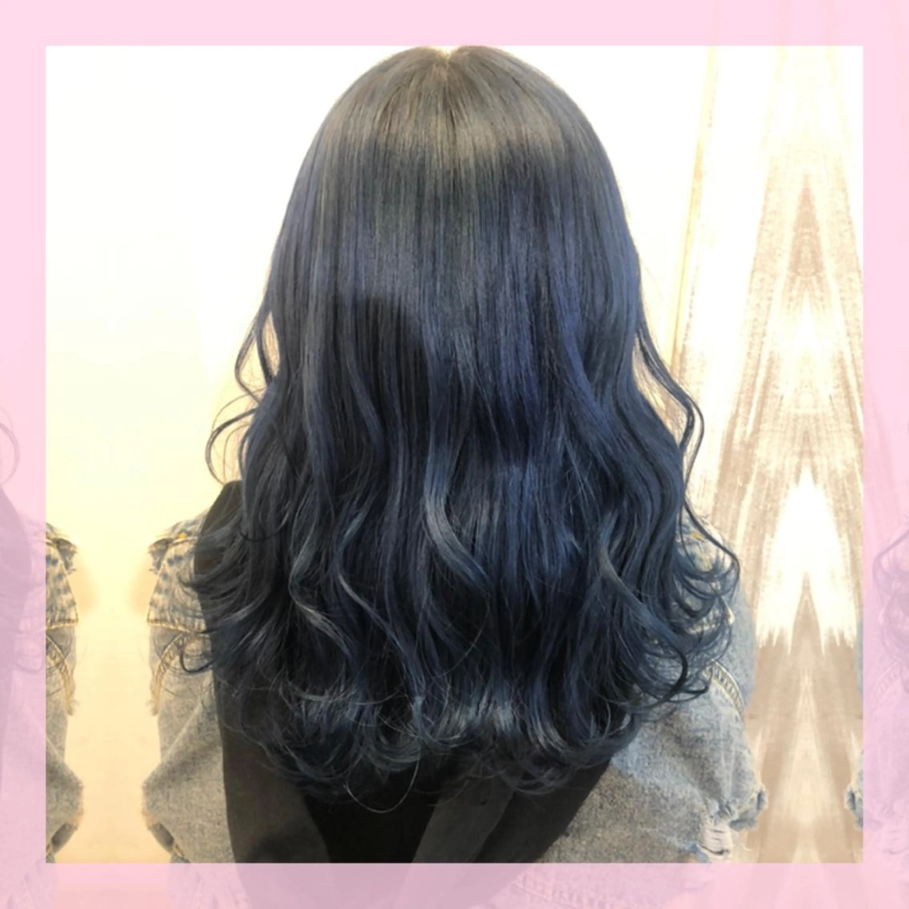 セミロング カラー ネイビーカラー カット ヘアカラー plum.所属・🍒前川 🍒のヘアスタイル
