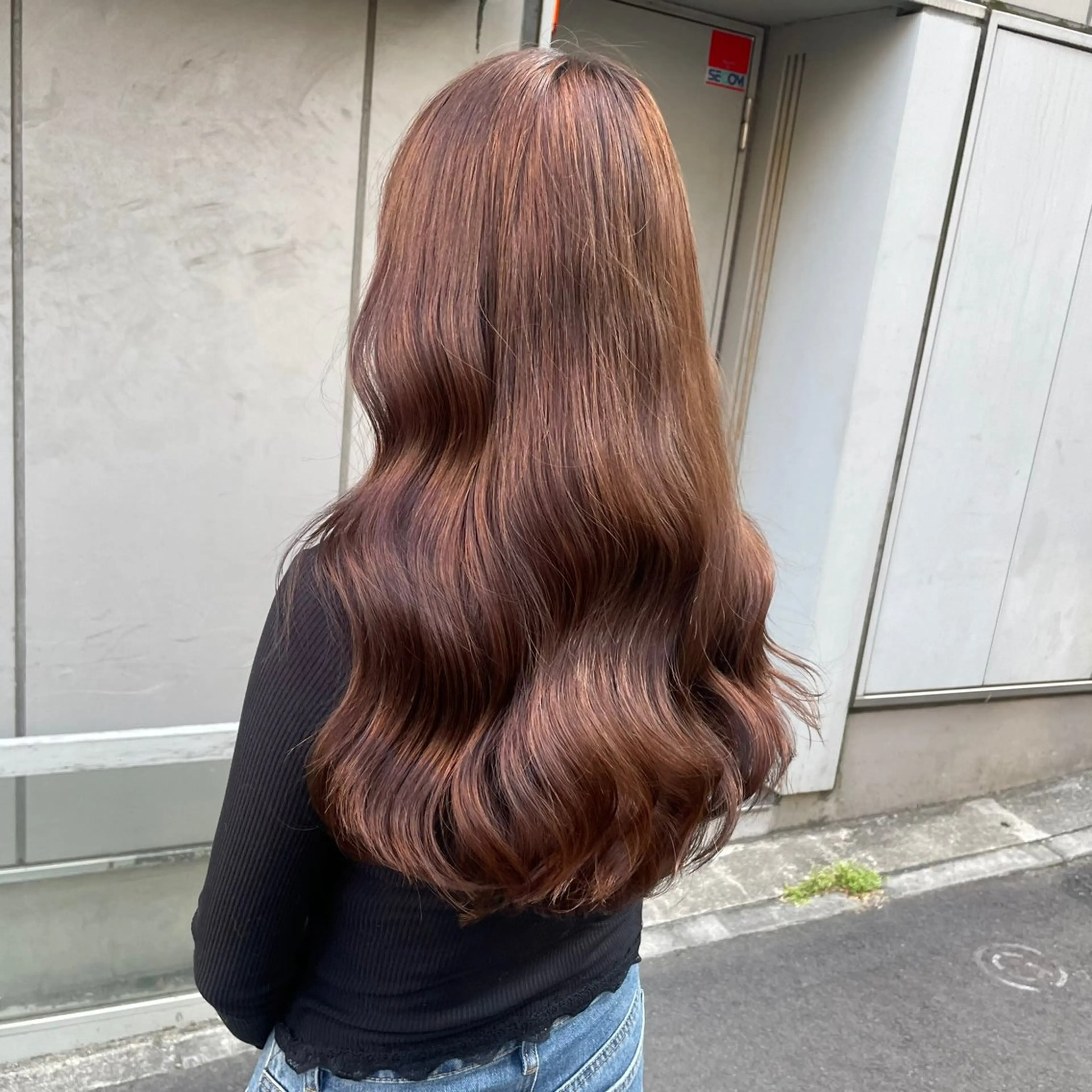 セミロング カラー ヘアカラー トリートメント ヘッドスパ ヘアセット 大人っぽ♡上品な暖色 ♡ブリーチなし♡のヘアスタイル