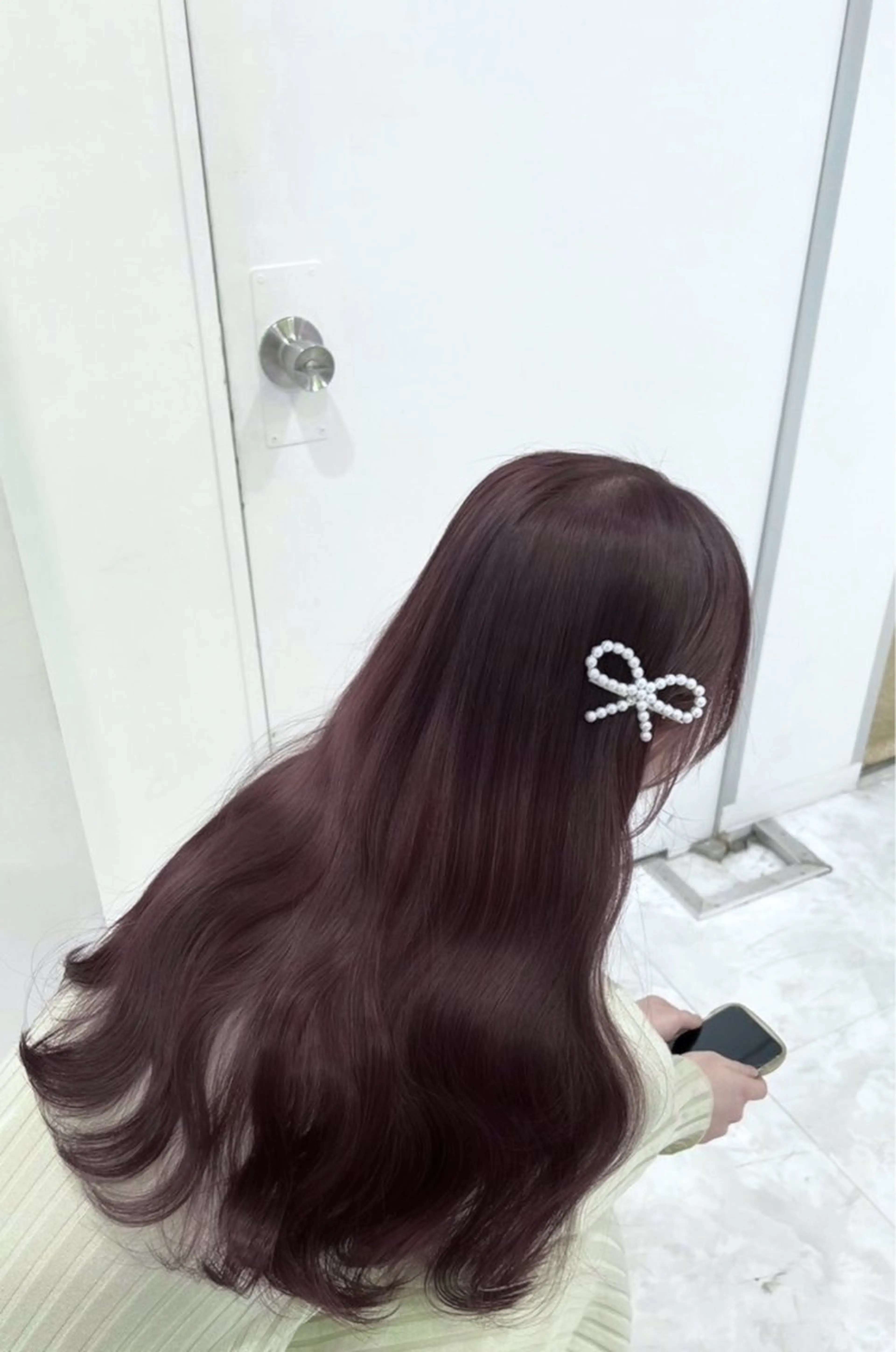 セミロング カラー ヘアアレンジ ブリーチ ラベンダーカラー ヘアカラー トリートメント ヘアセット 💗うる艶モテ髪 💗髪質改善✨🫧のヘアスタイル