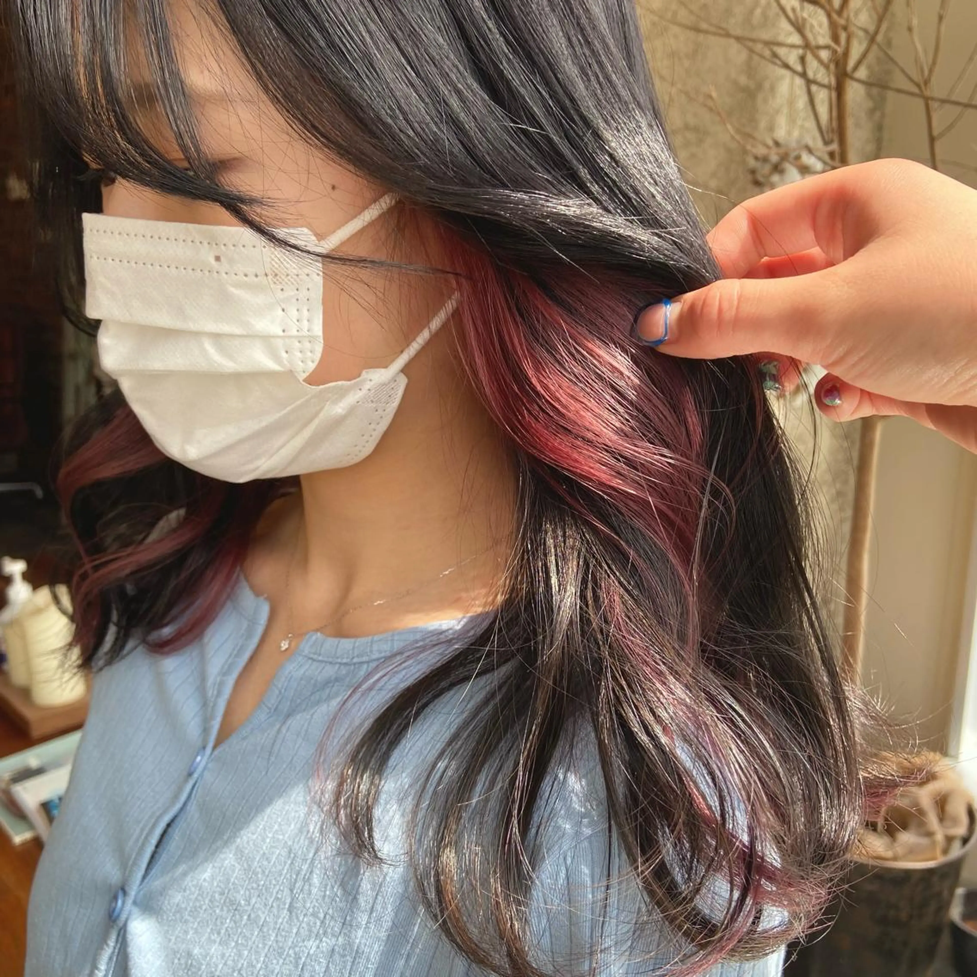 ミディアム カラー ヘアカラー トリートメント benji名駅店所属・透け感カラー/ momo🦕🌱のヘアスタイル